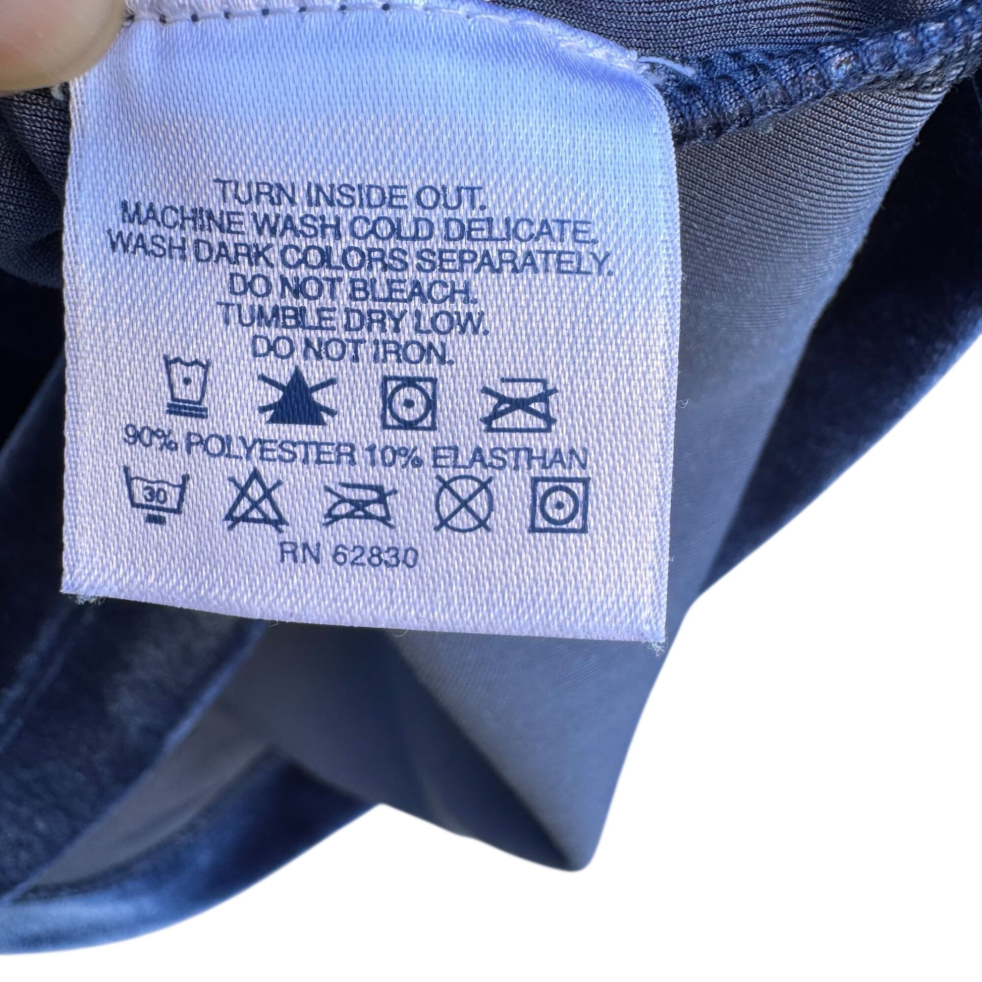 Lands End Vintage Womens Blue Velour Long Sleeve Turtleneck Mock Neck Shirt M