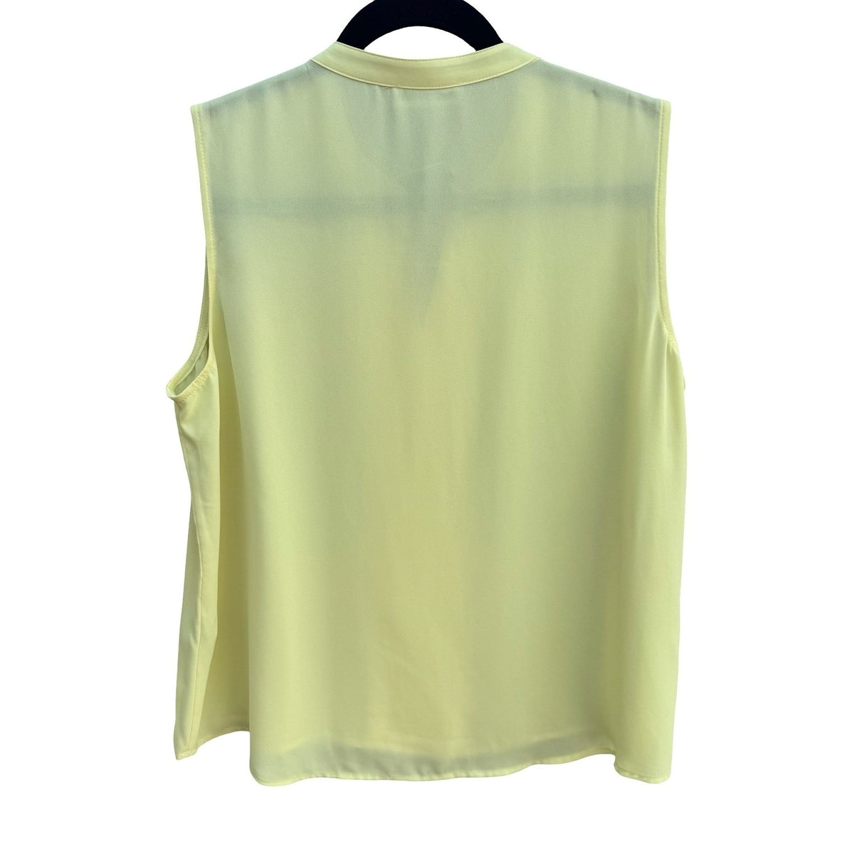 Calvin Klein Minimalist Pleated Professional Sleeveless Blouse Yellow Womens L