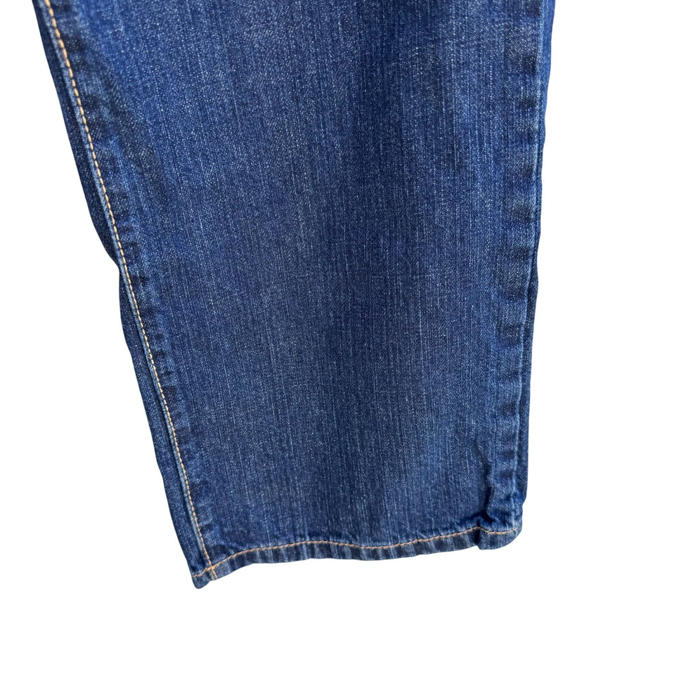 Calvin Klein Mens Dark Wash Relaxed Fit Cotton Straight Leg Denim Jeans 32x32