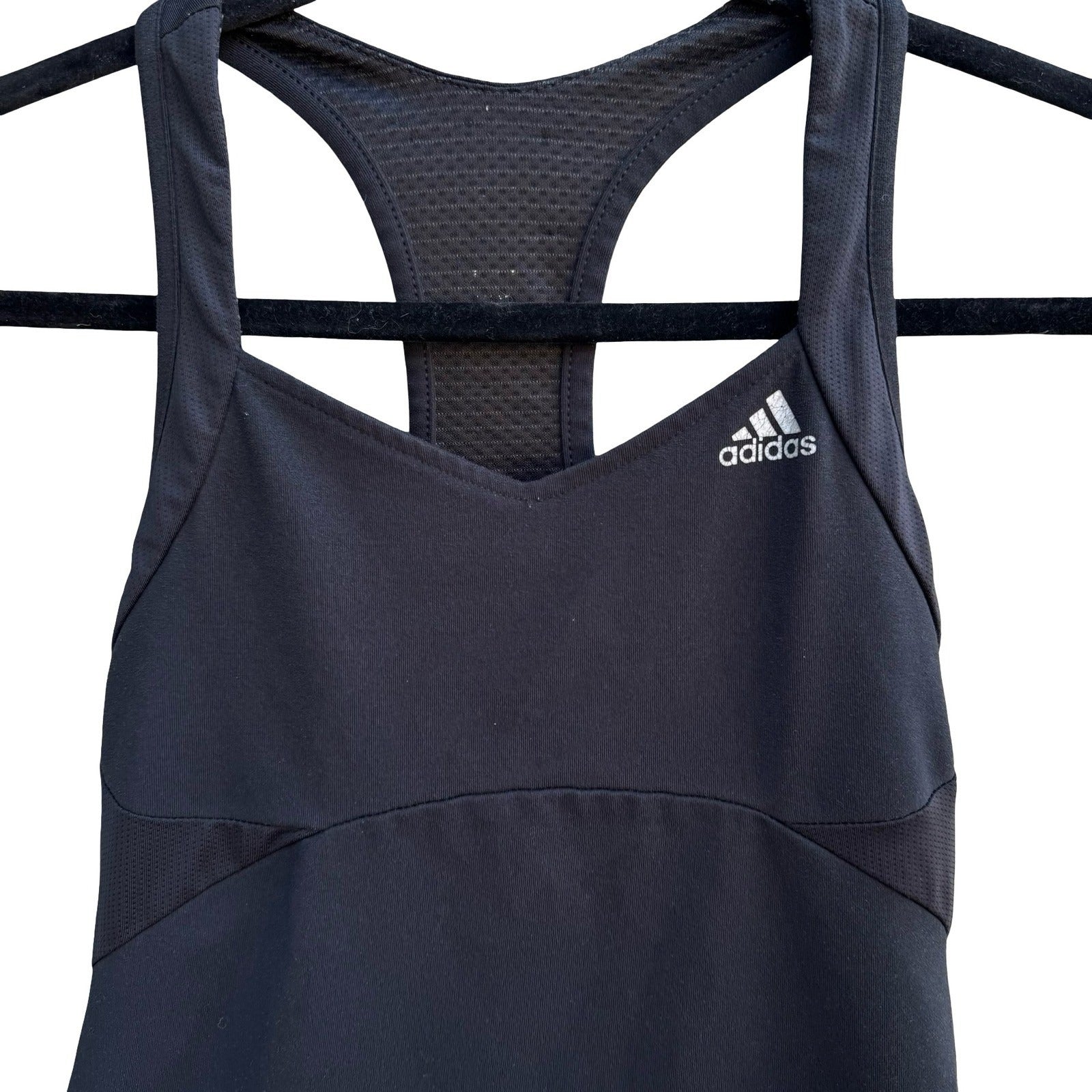 Adidas ClimaCool Activewear Racerback Tank Top Black Built-in Bra Mesh AF5001 S