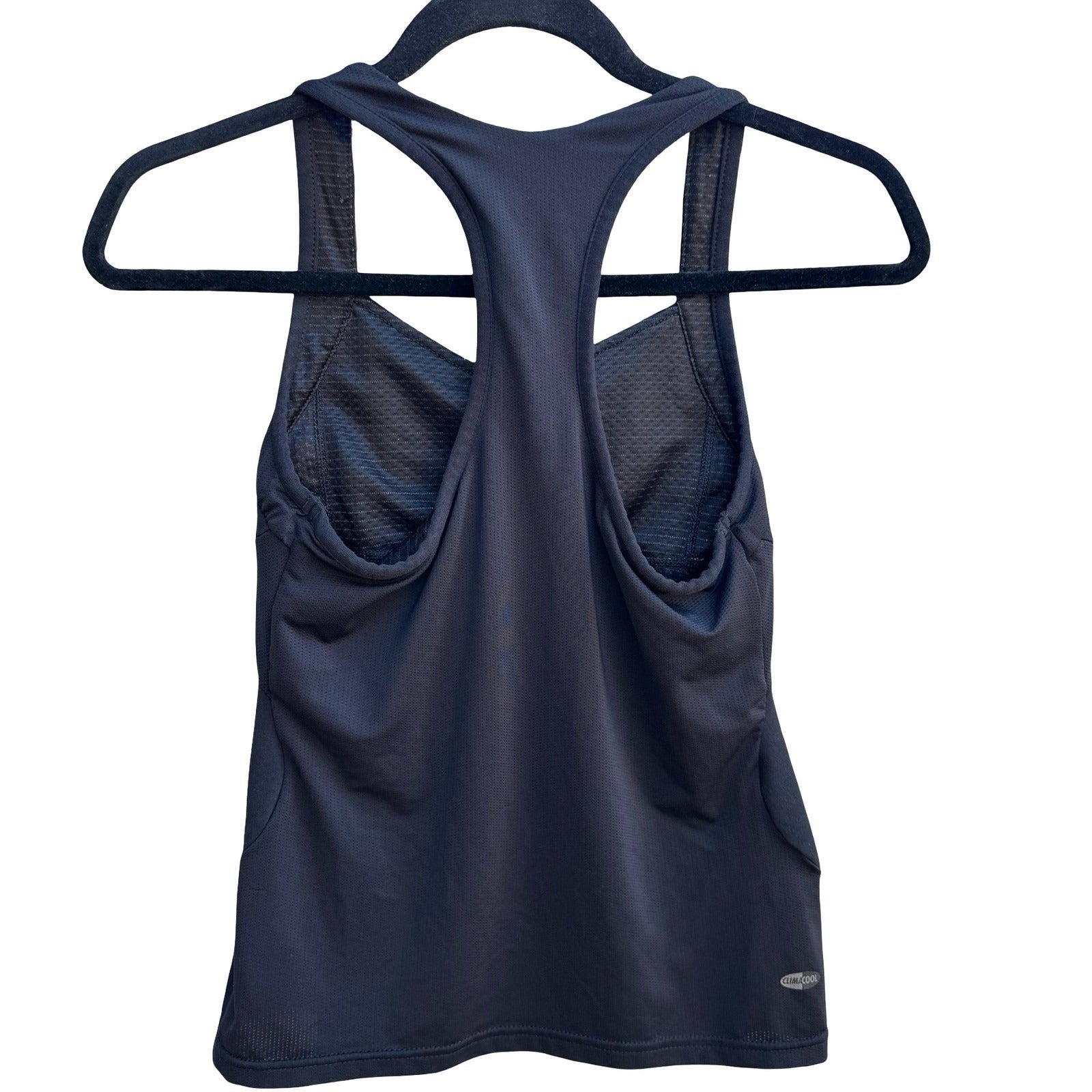 Adidas ClimaCool Activewear Racerback Tank Top Black Built-in Bra Mesh AF5001 S