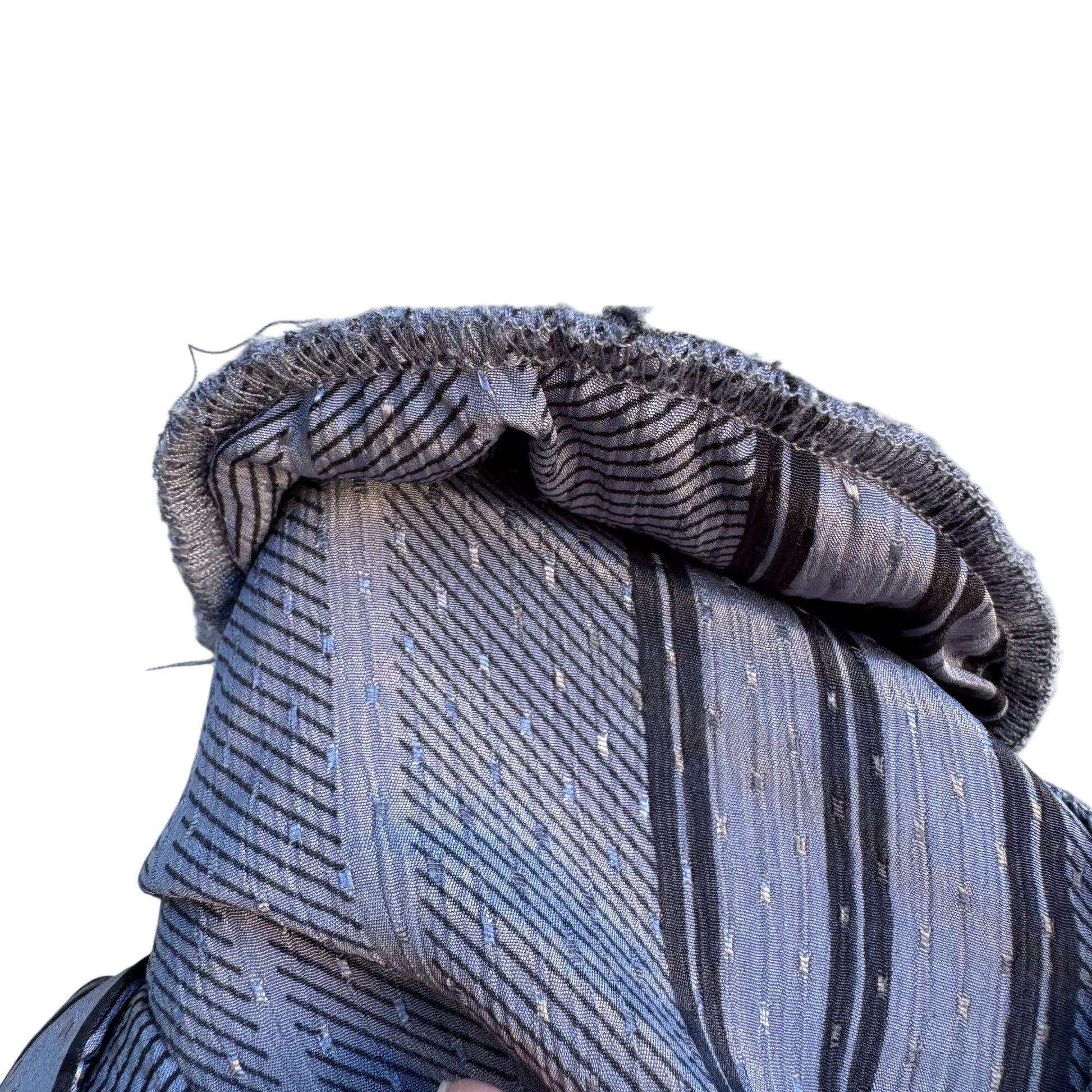 The Great American Short Story Vintage 70s Gray Striped Bow Puff Sleeve Blouse M