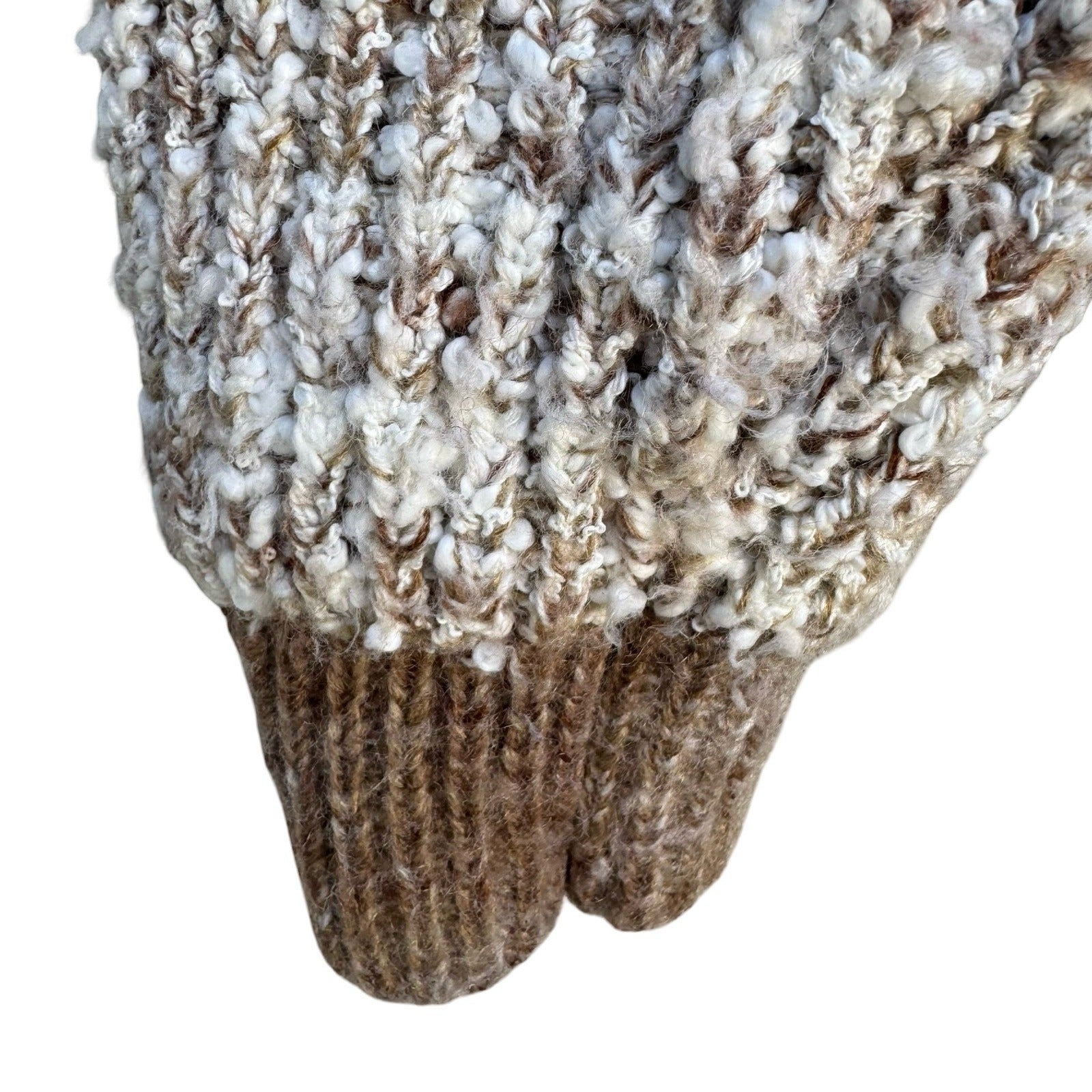 Monto par le Chois Vintage Brown Cream Marled Knit Longline Cardigan Sweater S