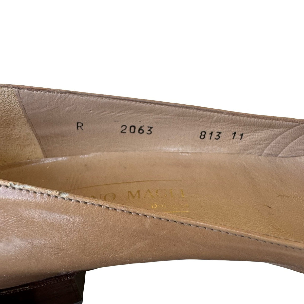 Bruno Magli Vintage Italian Luxury Snakeskin Peep Toe Kitten Heel Tan Womens 8