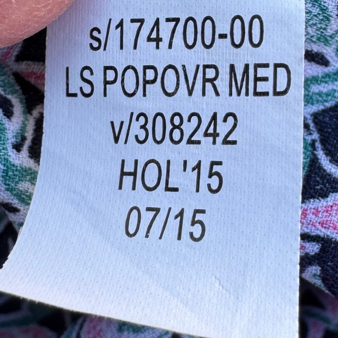 Gap Womens Pink Teal Floral Paisley Long Sleeve Popover Tunic Blouse Medium Boho