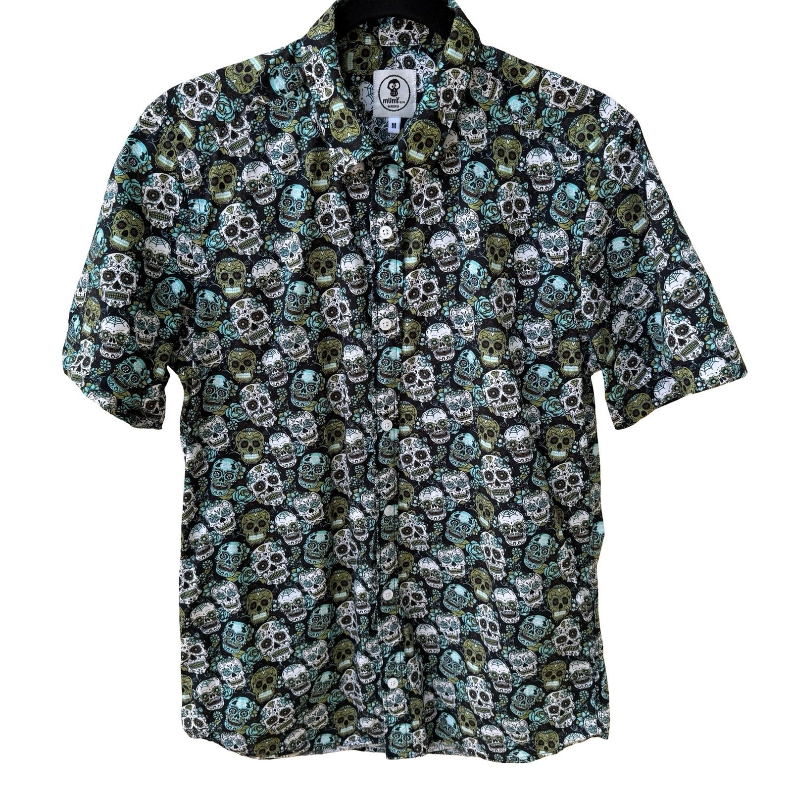 Mumy Room Madrid Umami Sugar Skull Rockabilly Psychobilly Tattoo Print Shirt M