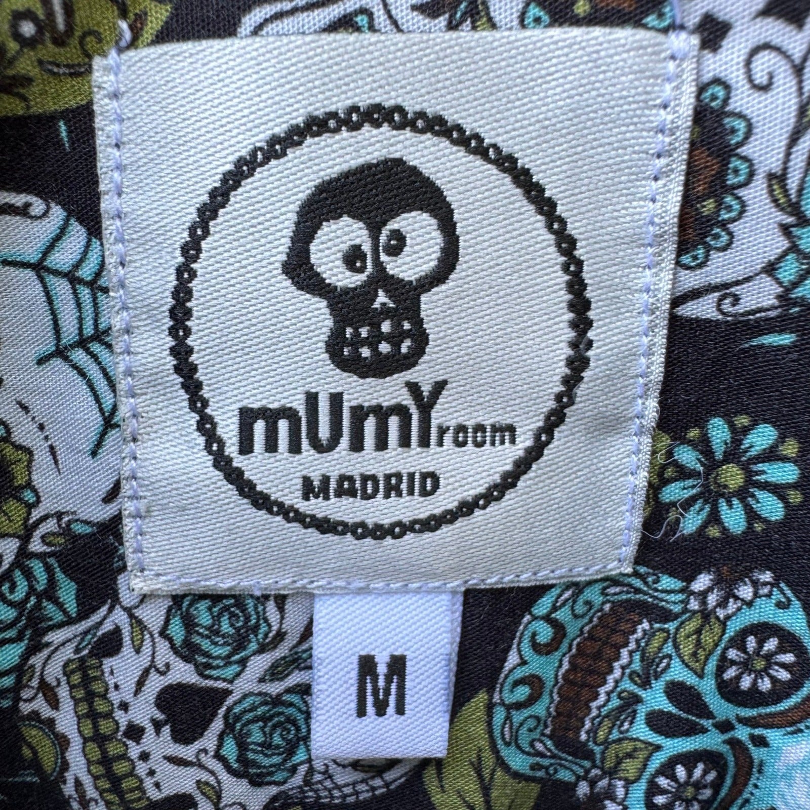 Mumy Room Madrid Umami Sugar Skull Rockabilly Psychobilly Tattoo Print Shirt M