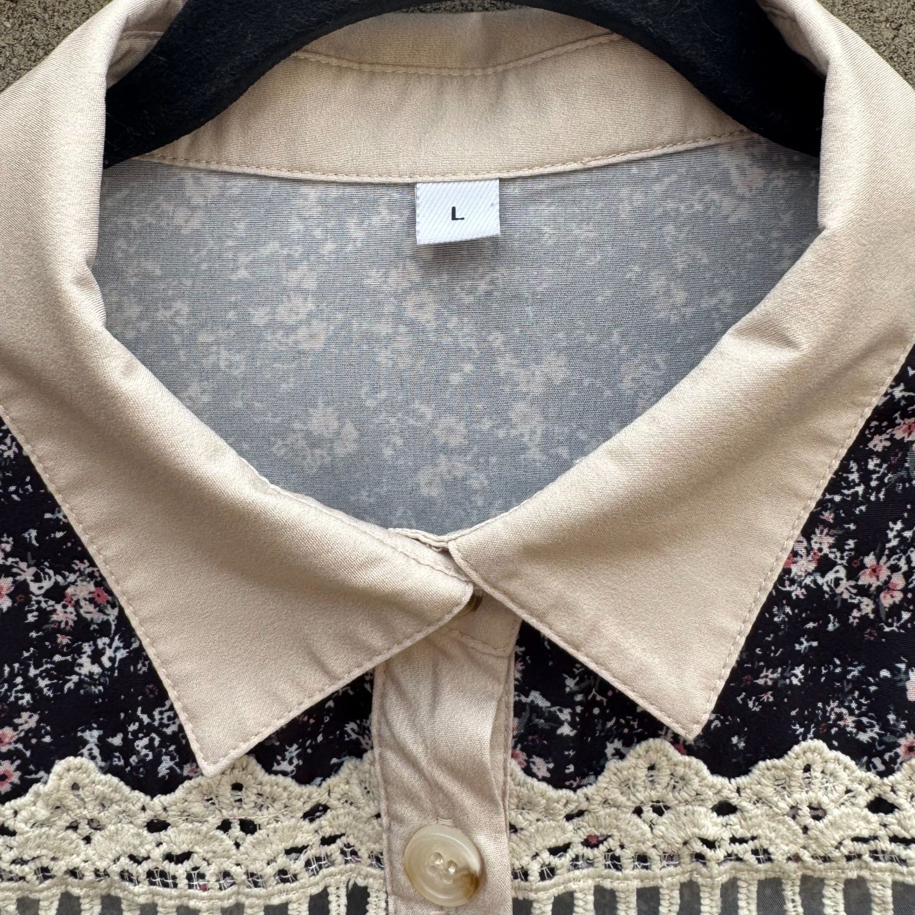 Vintage-Inspired Womens Floral Patchwork Tiered Layered Tunic Top Lace Trim Boho