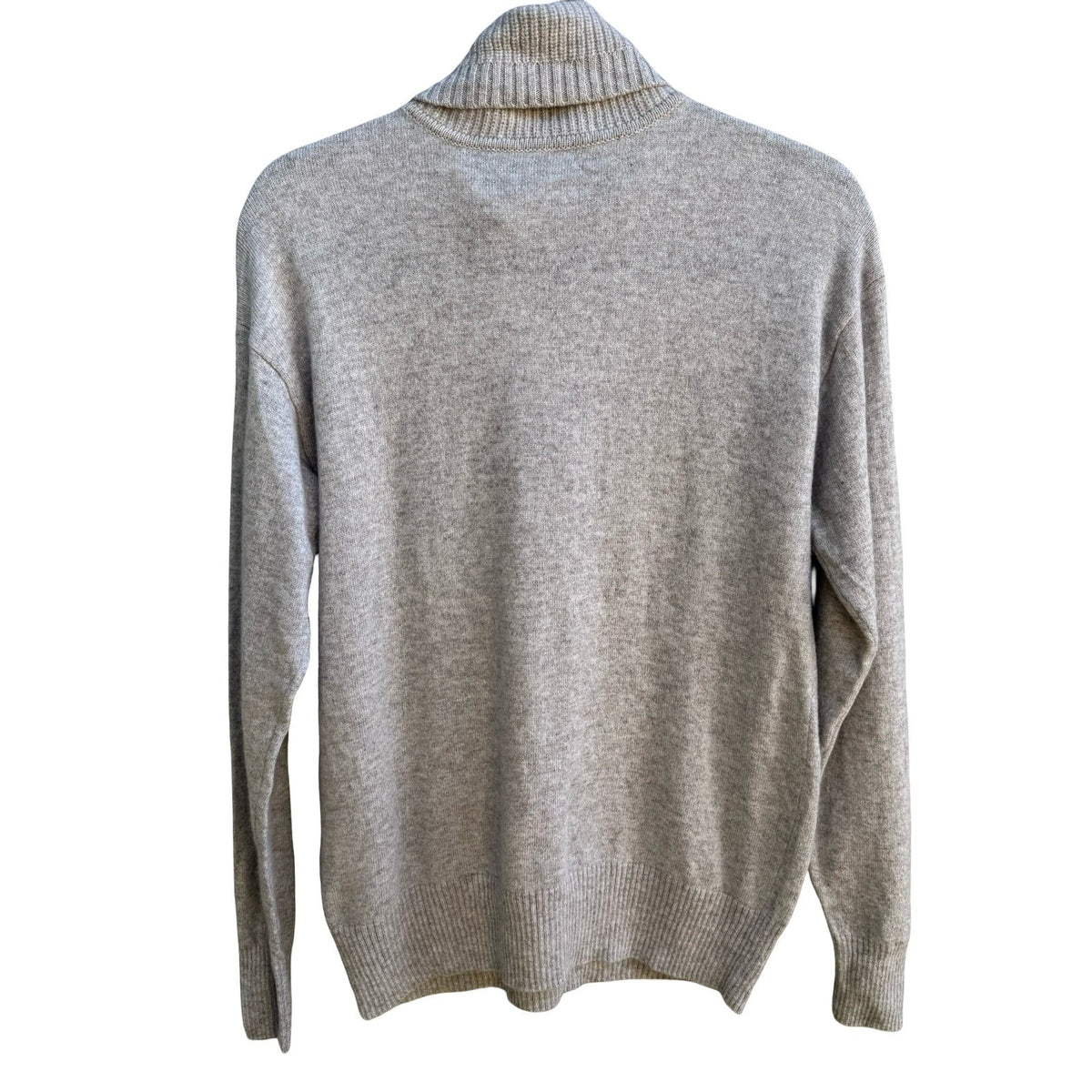 Charter Club 100% Cashmere Quiet Luxury Quarter Zip Roll Neck Sweater Tan M