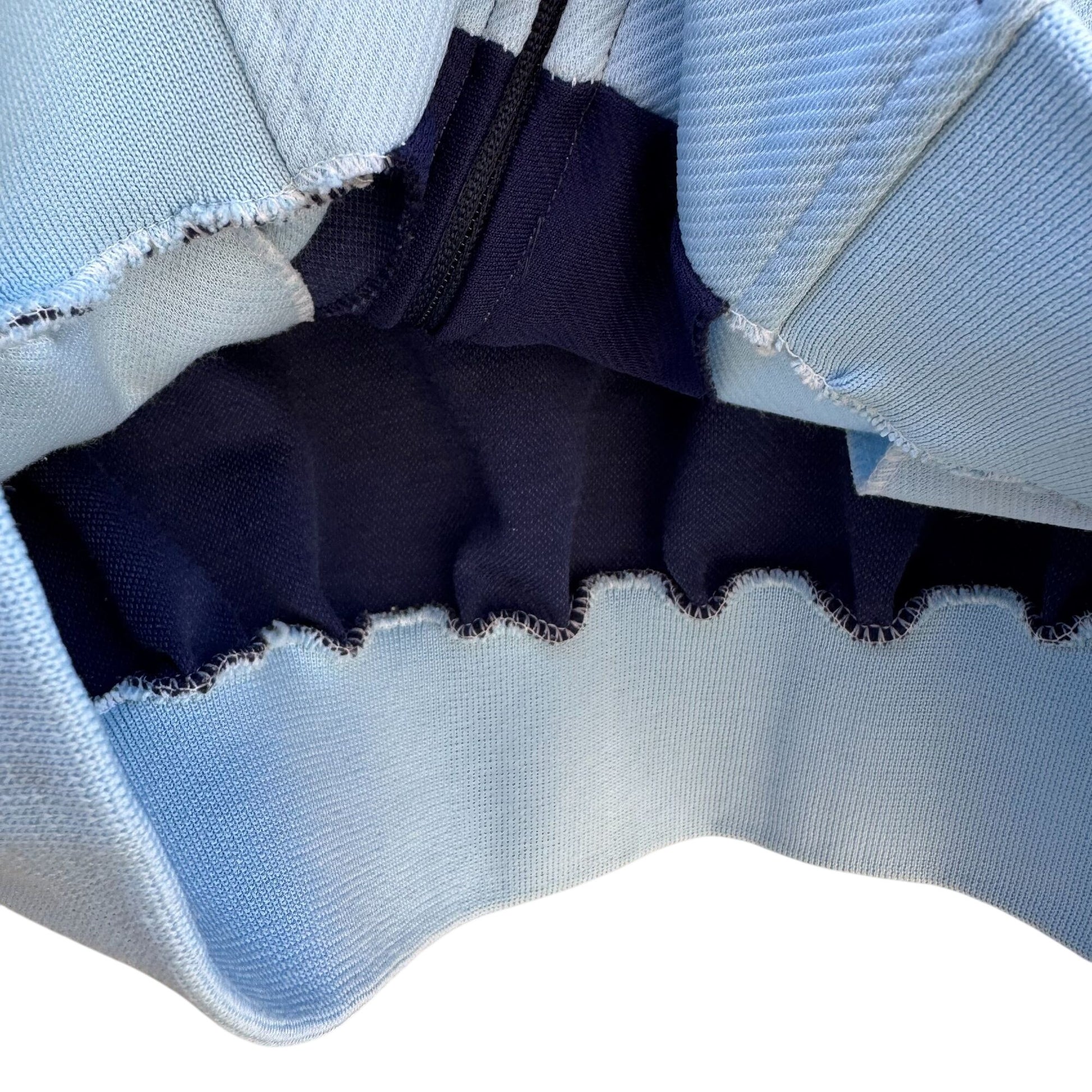 Sunkyung Fighting Vintage Blue Zip-Up Striped Ribbed Hem & Cuffs Track Jacket L