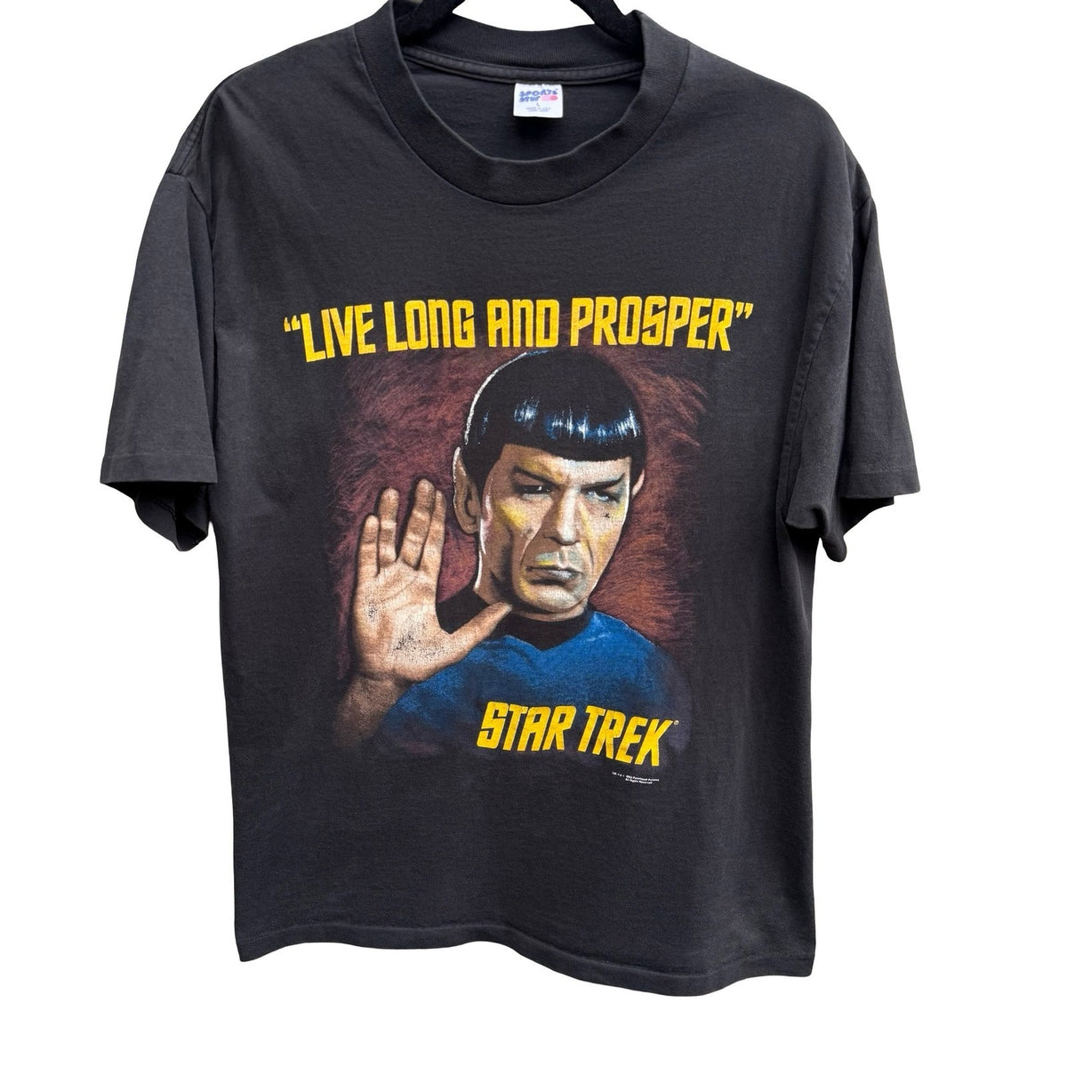 Star Trek Vintage 1993 Sports Stuff Spock Live Long And Prosper Shirt Black L