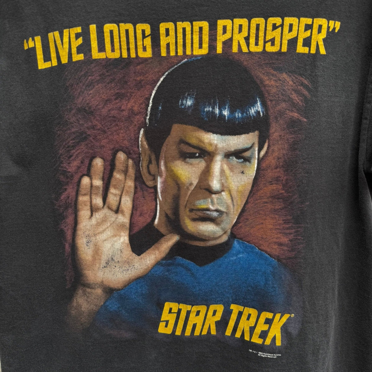 Star Trek Vintage 1993 Sports Stuff Spock Live Long And Prosper Shirt Black L