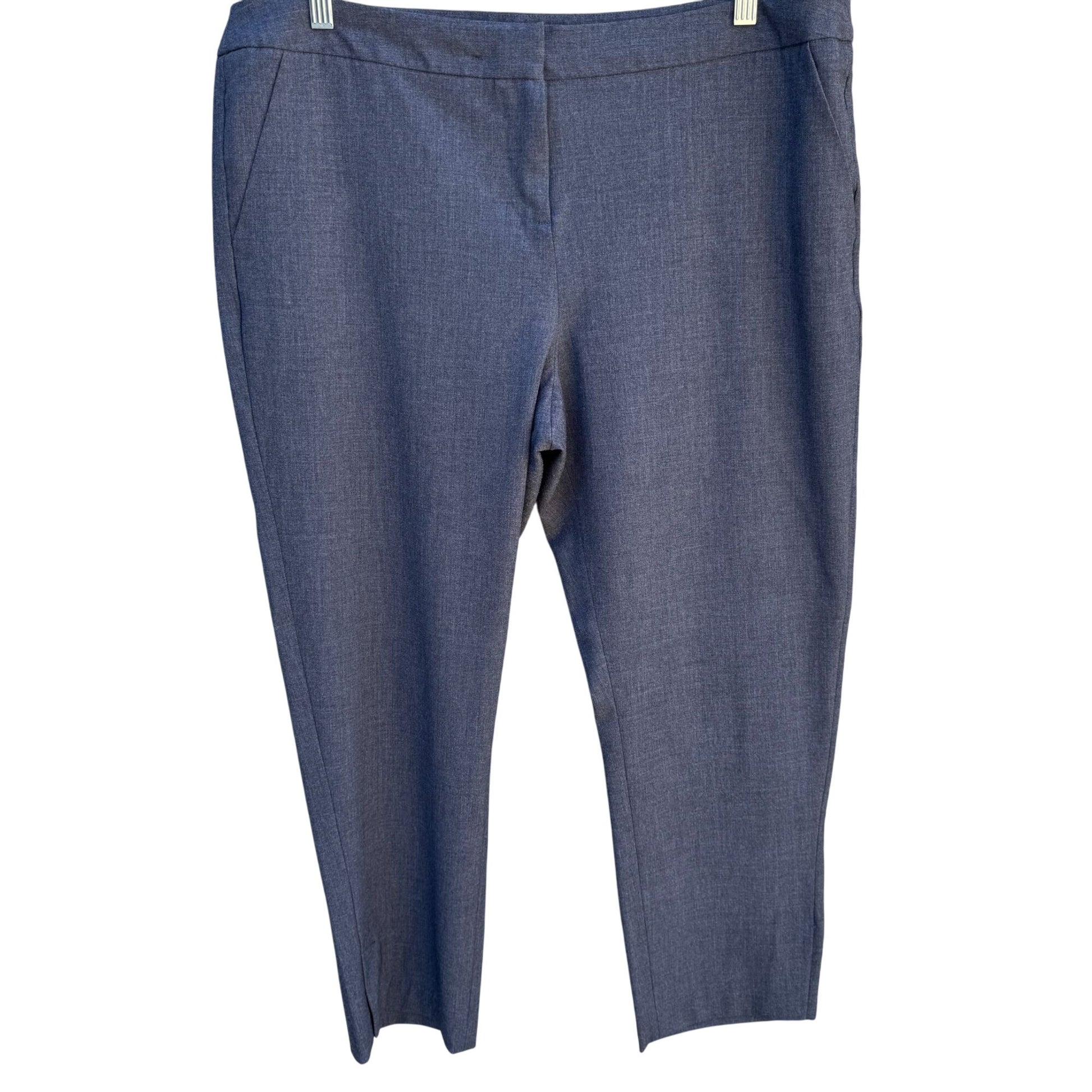 Amanda + Chelsea Womens Grey Flat Front Stretch Cropped Vented Hem Dress Pants XL