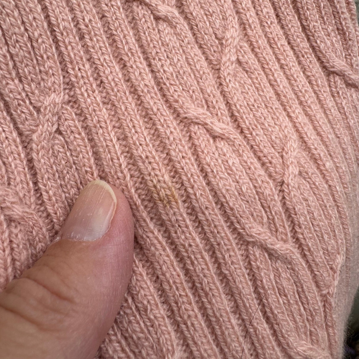 Charter Club Cashmere Coquette Preppy Soft Girl Cable Knit Sweater Pastel XL
