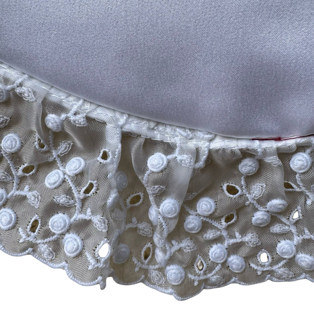 Vintage Cosplay Lolita Eyelet Lace Ruffle Satin French Maid Costume Half Apron