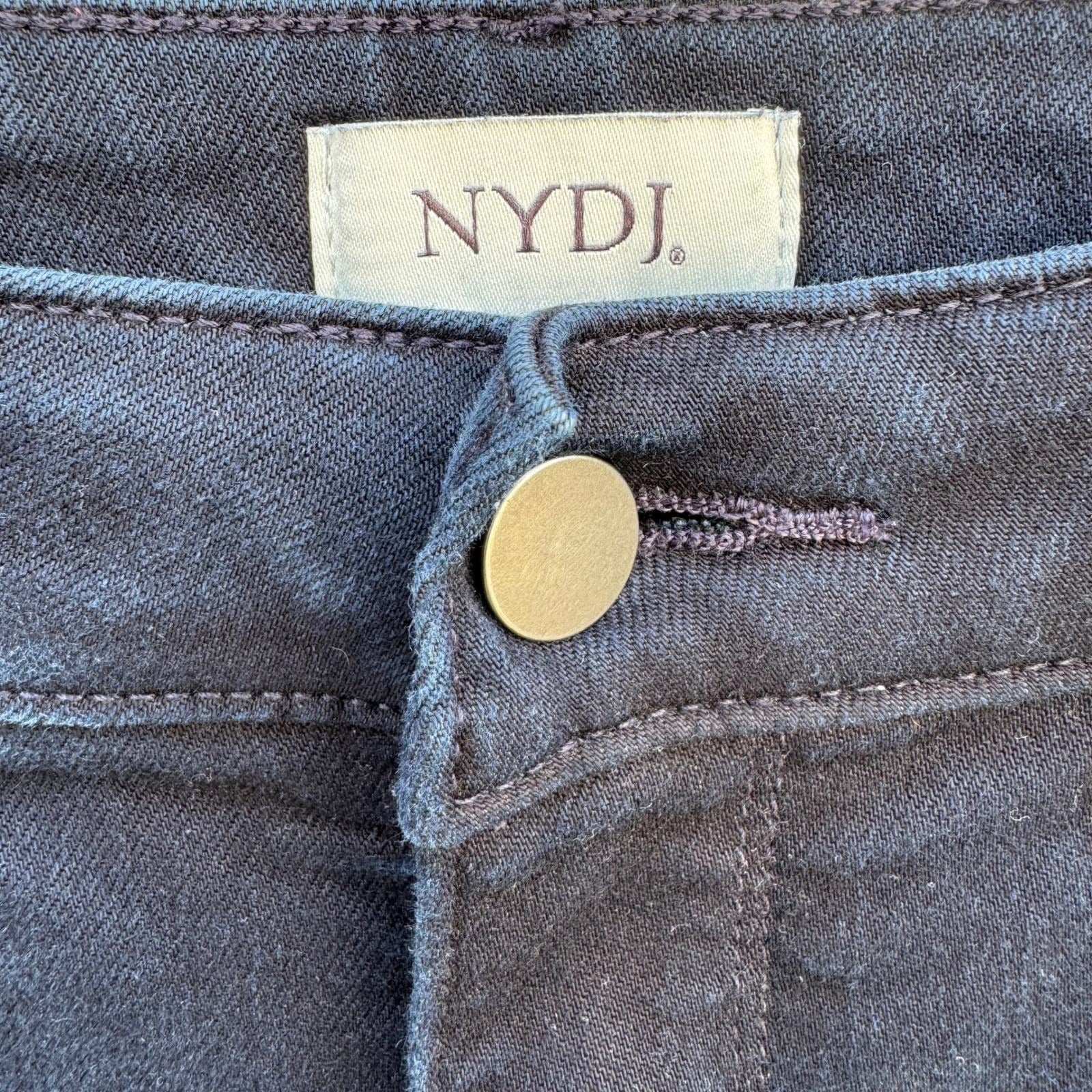 NYDJ Womens Dark Wash Straight Leg Shaping Jeans Lift Tuck Technology Blue 12