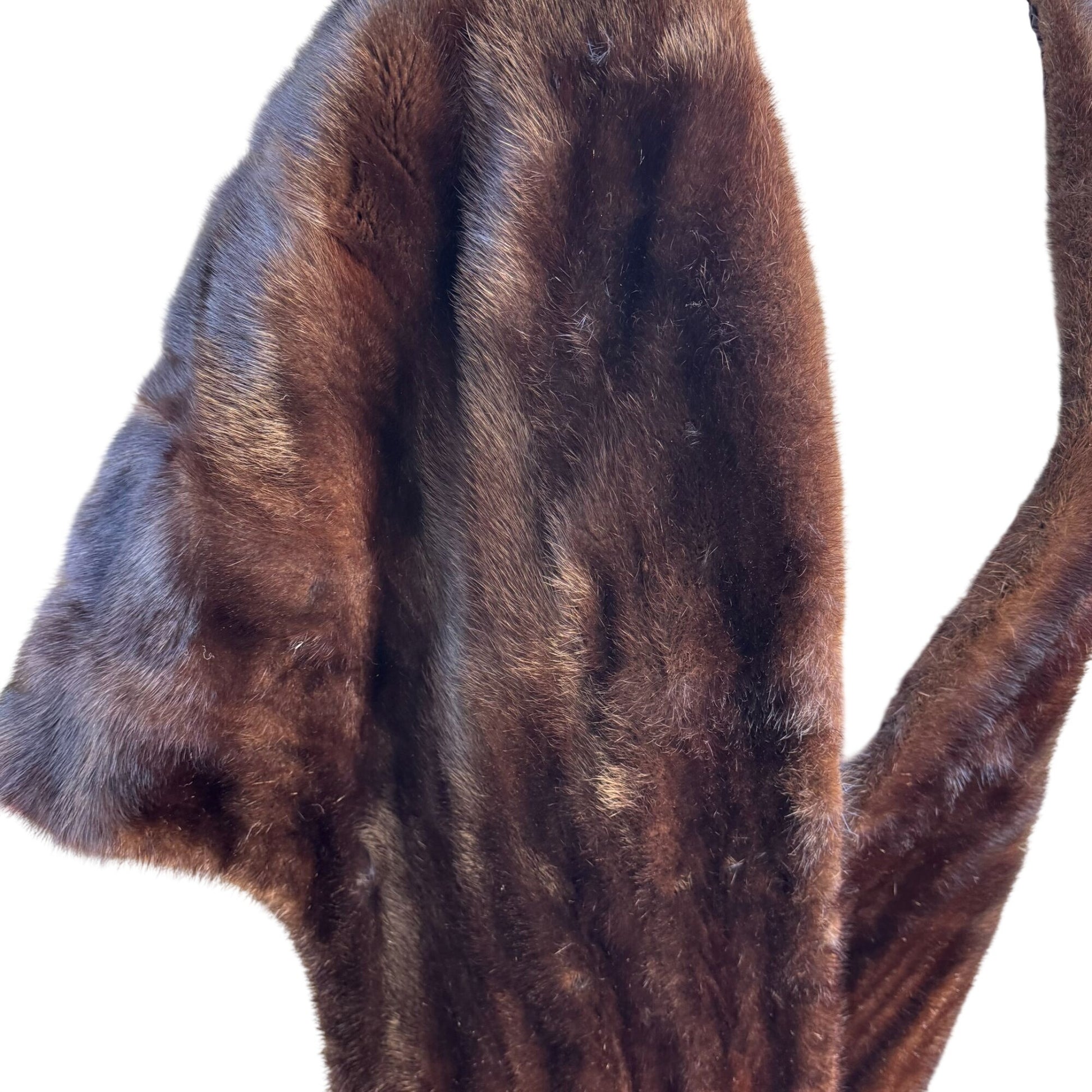 Robinsons California Vintage Brown Fur Stole Shawl Wrap Elegant Retro Fashion OS