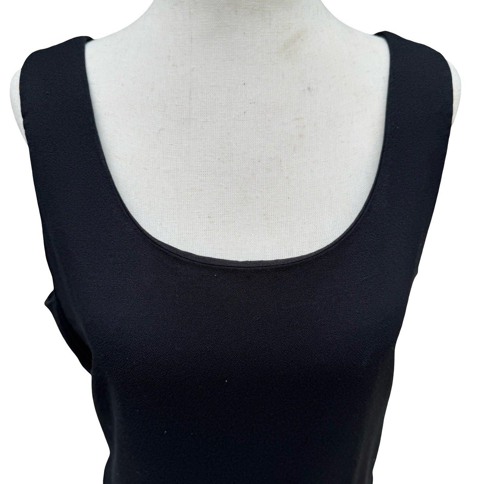 Virgo Vintage Black Sleeveless Jumpsuit Size 12P Elastic Waist Wide Leg Pockets
