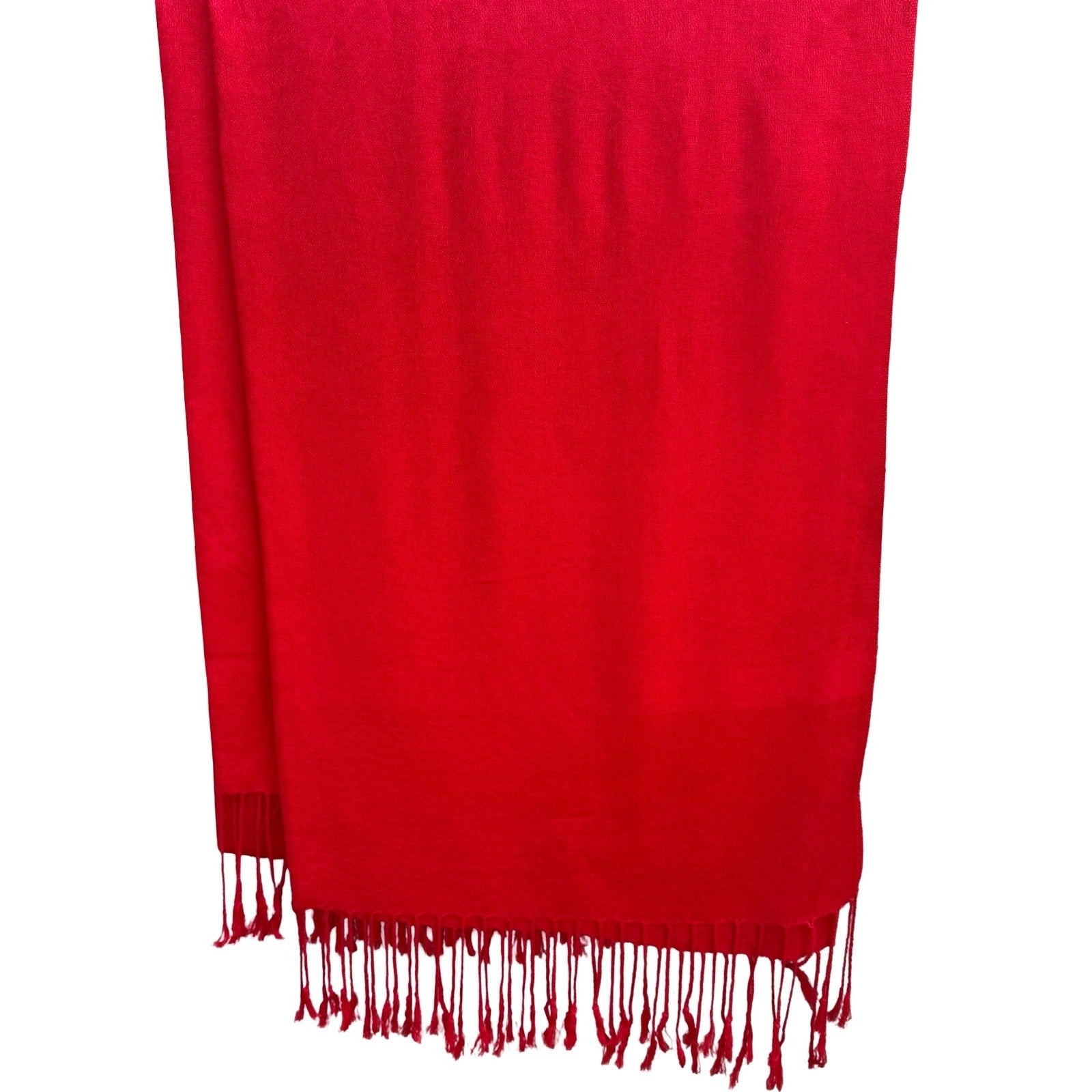 Scarlet Red Paisley Pashmina Shawl Wrap Fringed Oversized Scarf Crimson Jacquard