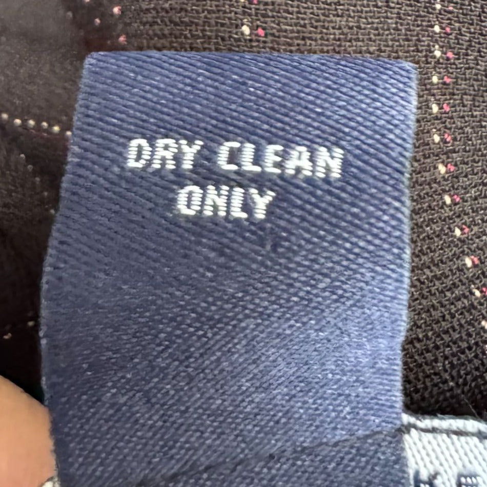 Ann Taylor Black Pinstripe Womens Business Casual Wide Leg Flat Front Dress Pant