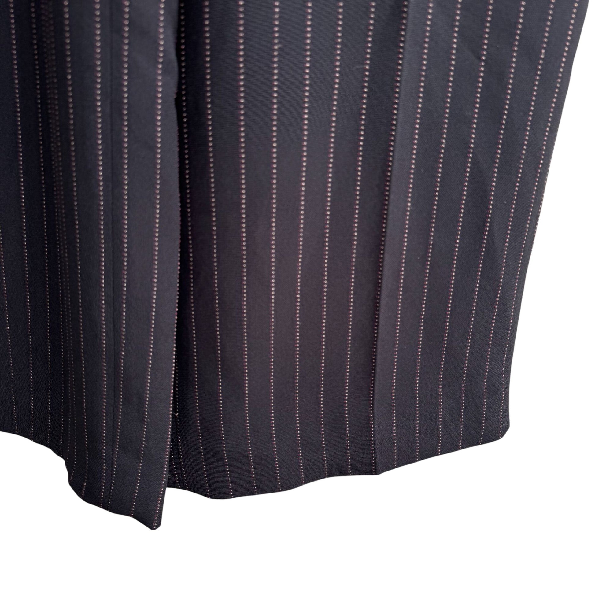 Ann Taylor Black Pinstripe Womens Business Casual Wide Leg Flat Front Dress Pant