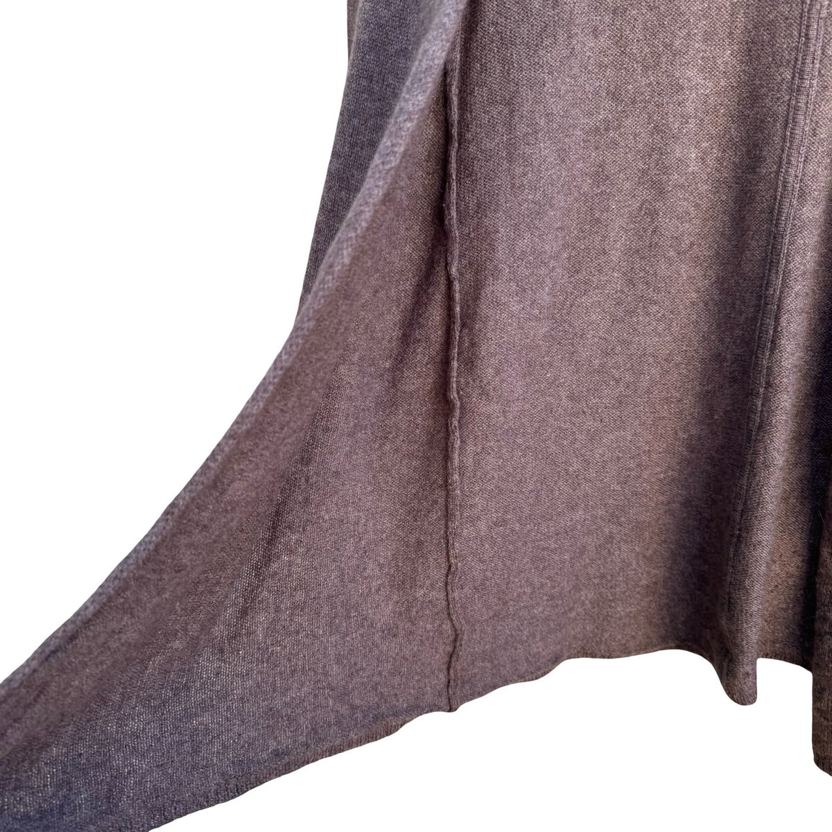 14th & Union 100% Cashmere Minimalist Shawl Collar Open Front Cardigan Brown S