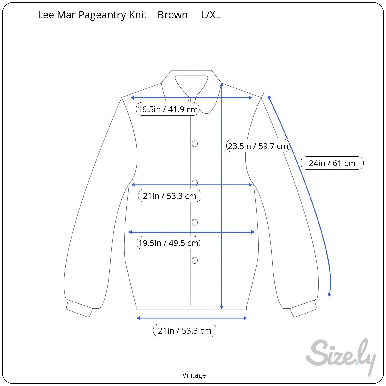 Lee Mar Pageantry Vintage 70s Womens Knit Brown Point Collar Button-Up Shirt