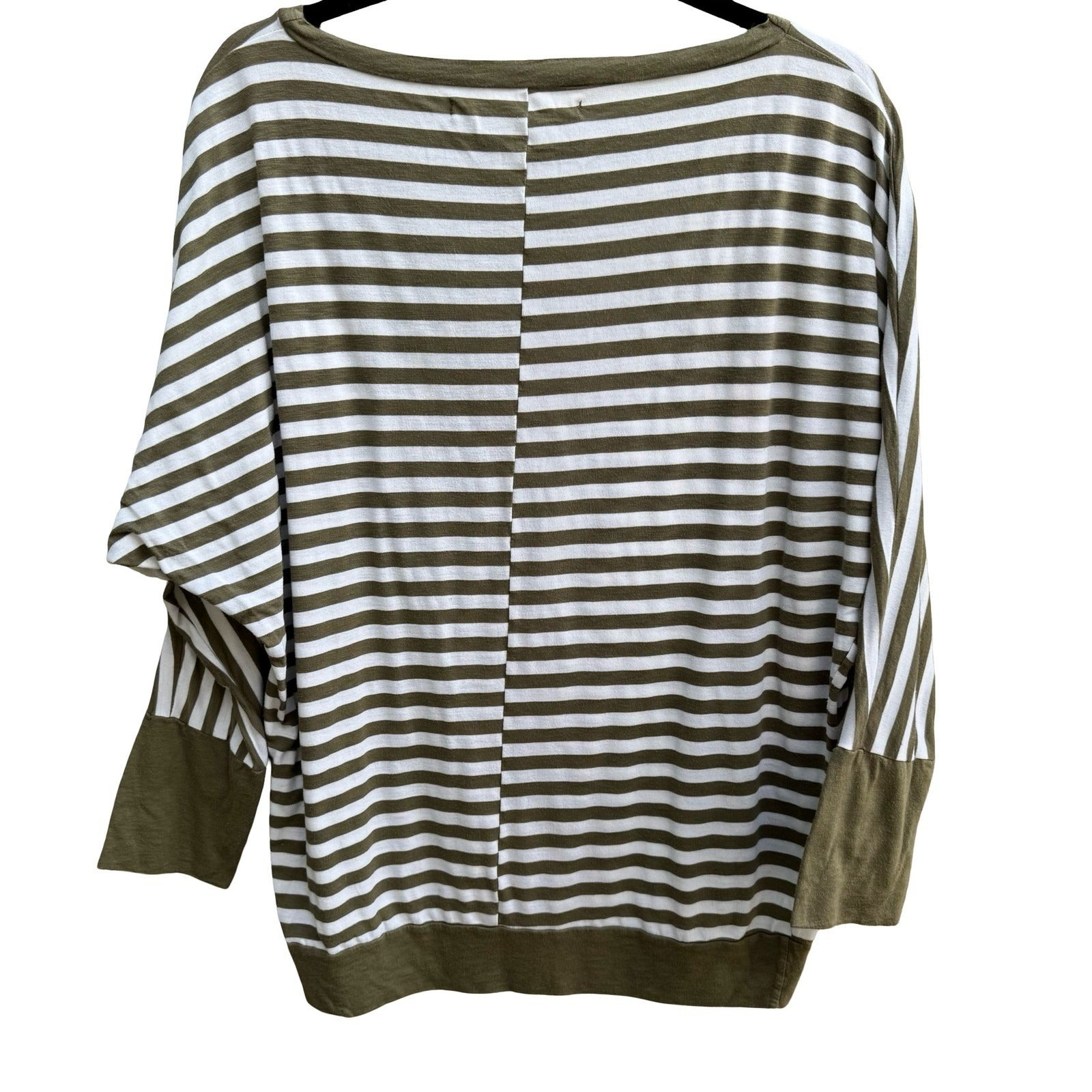 Michael Stars Nautical Coastal Parisian Striped Dolman Sleeve Top Boat Neck OS