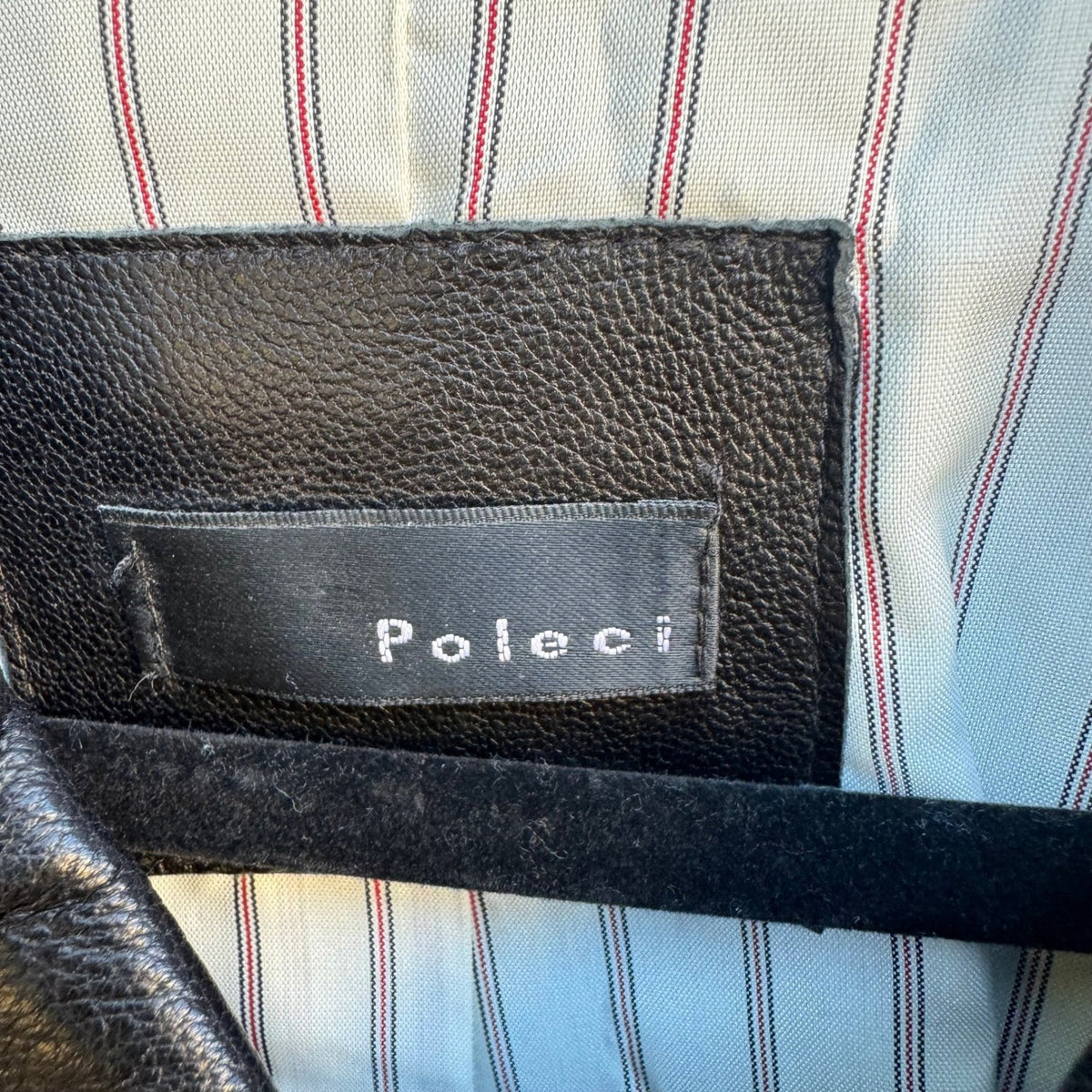 Poleci Y2K Minimalist Quiet Luxury Moto Edgy Contrast Stitch Leather Jacket M