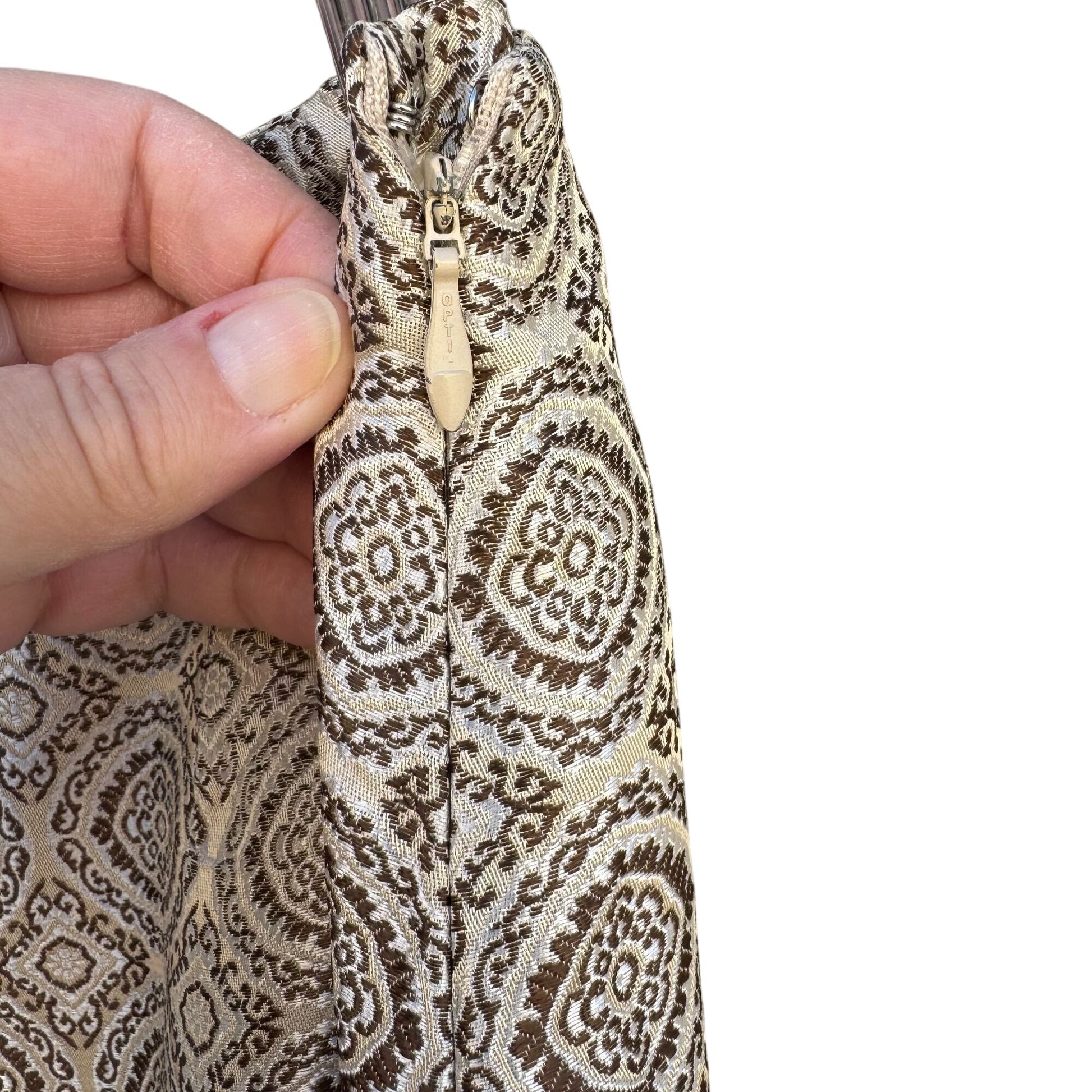 Alfani Vintage Womens Beige Brown Paisley Patterned Lined Pencil MIni Skirt 12