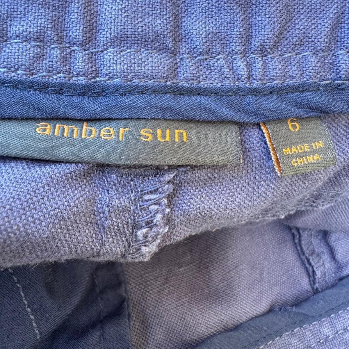 Amber Sun Coastal Minimalist Lagenlook Boho Linen Cotten Wide Leg Pants Blue 6