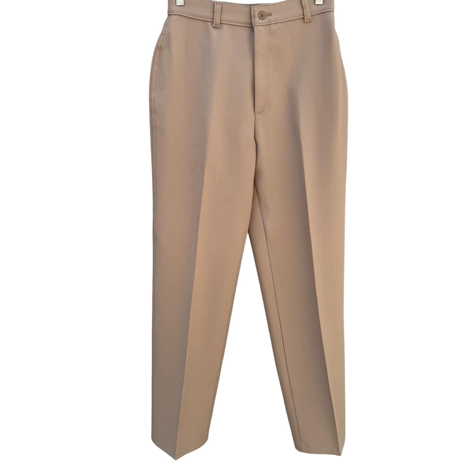 Levi Strauss Vintage 70s Womens Beige Flat Front Straight Leg Dress Pants 29