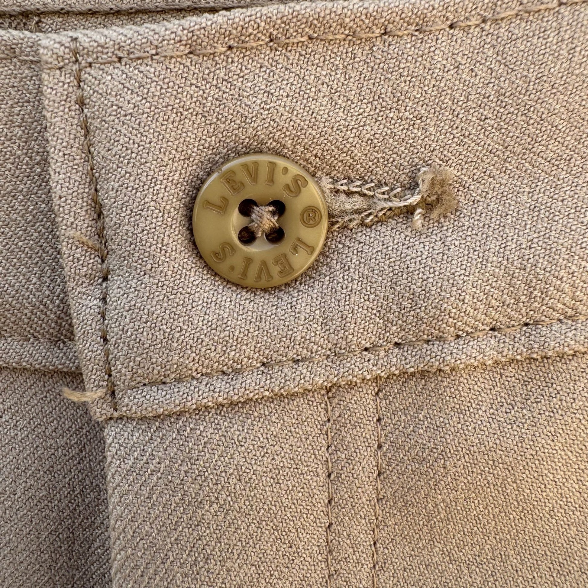 Levi Strauss Vintage 70s Womens Beige Flat Front Straight Leg Dress Pants 29