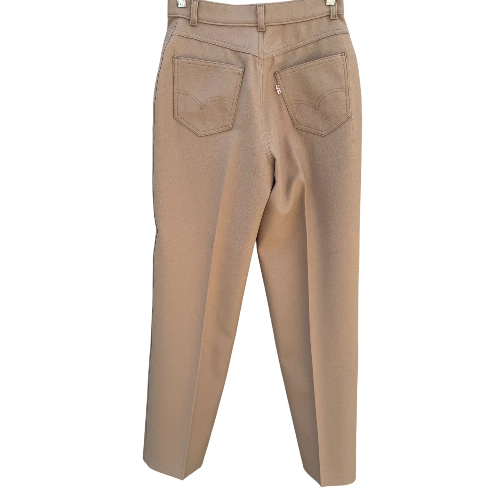 Levi Strauss Vintage 70s Womens Beige Flat Front Straight Leg Dress Pants 29