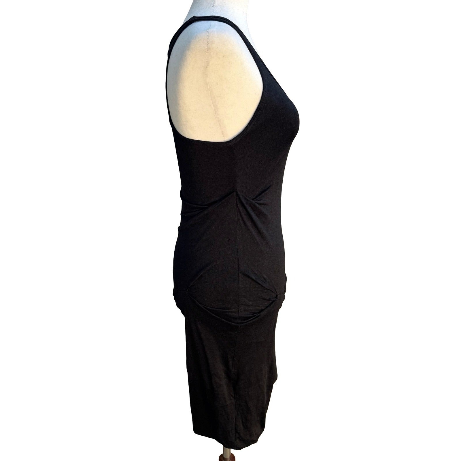 Joe's Jeans Minimalist Linen Blend Ruched Racerback Tank Bodycon Midi Dress S