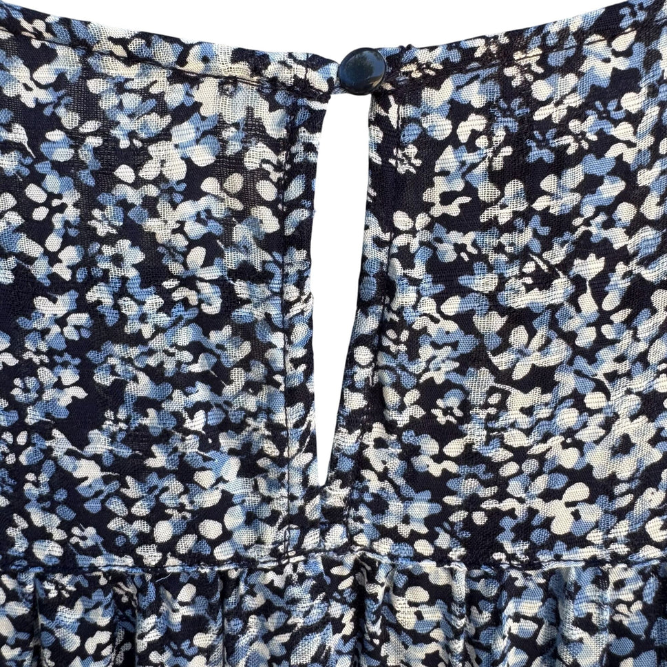 Route 66 Kmart Vintage Womens Blue Floral Flutter Sleeve Boho Flowy Top New XL