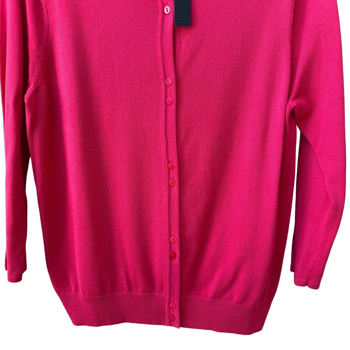 August Silk Preppy Minimalist Barbiecore Layering Knitwear Cardigan Pink L NEW