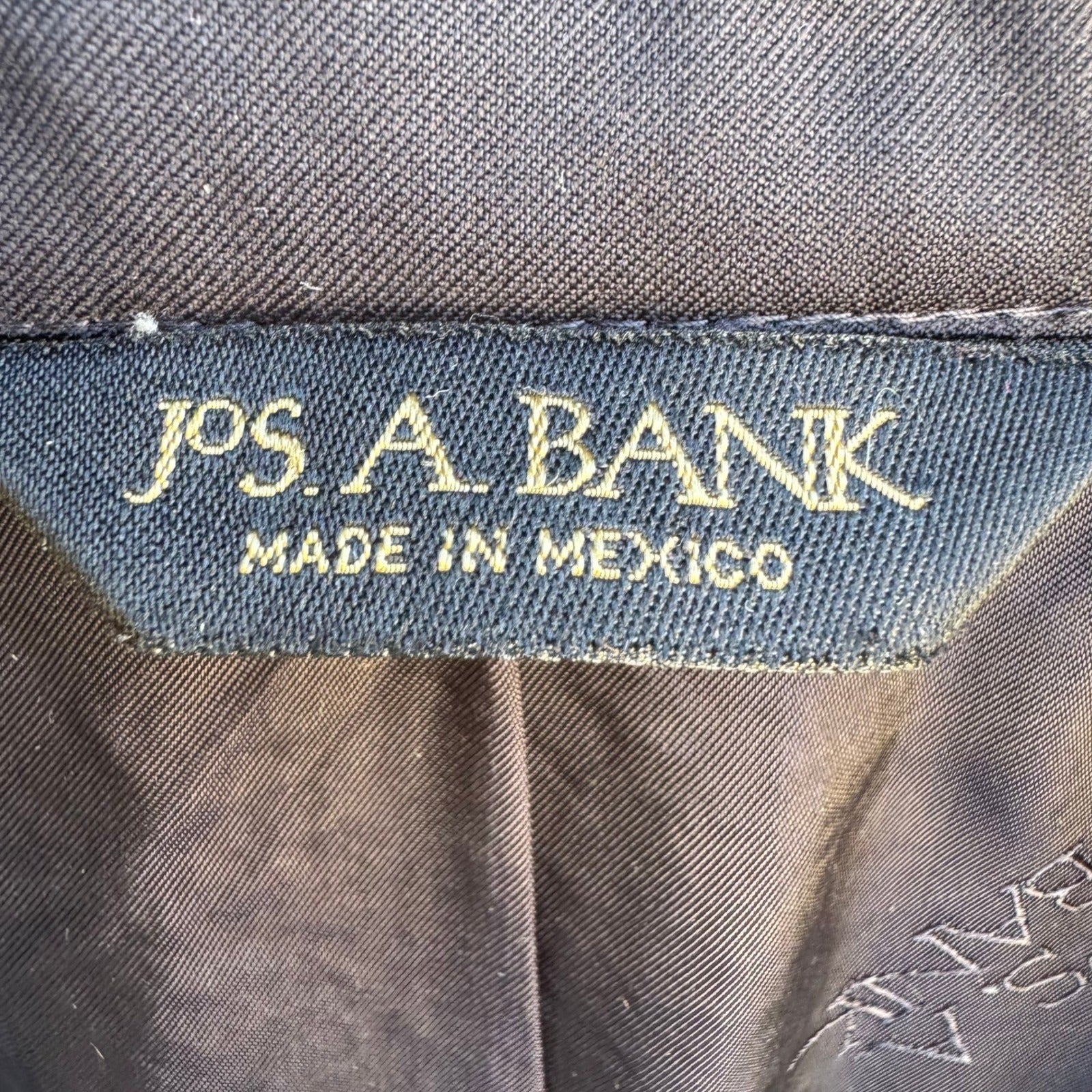 Jos A Bank 100% Wool Professional Formal Executive Blazer Jacket Black Mens 46L