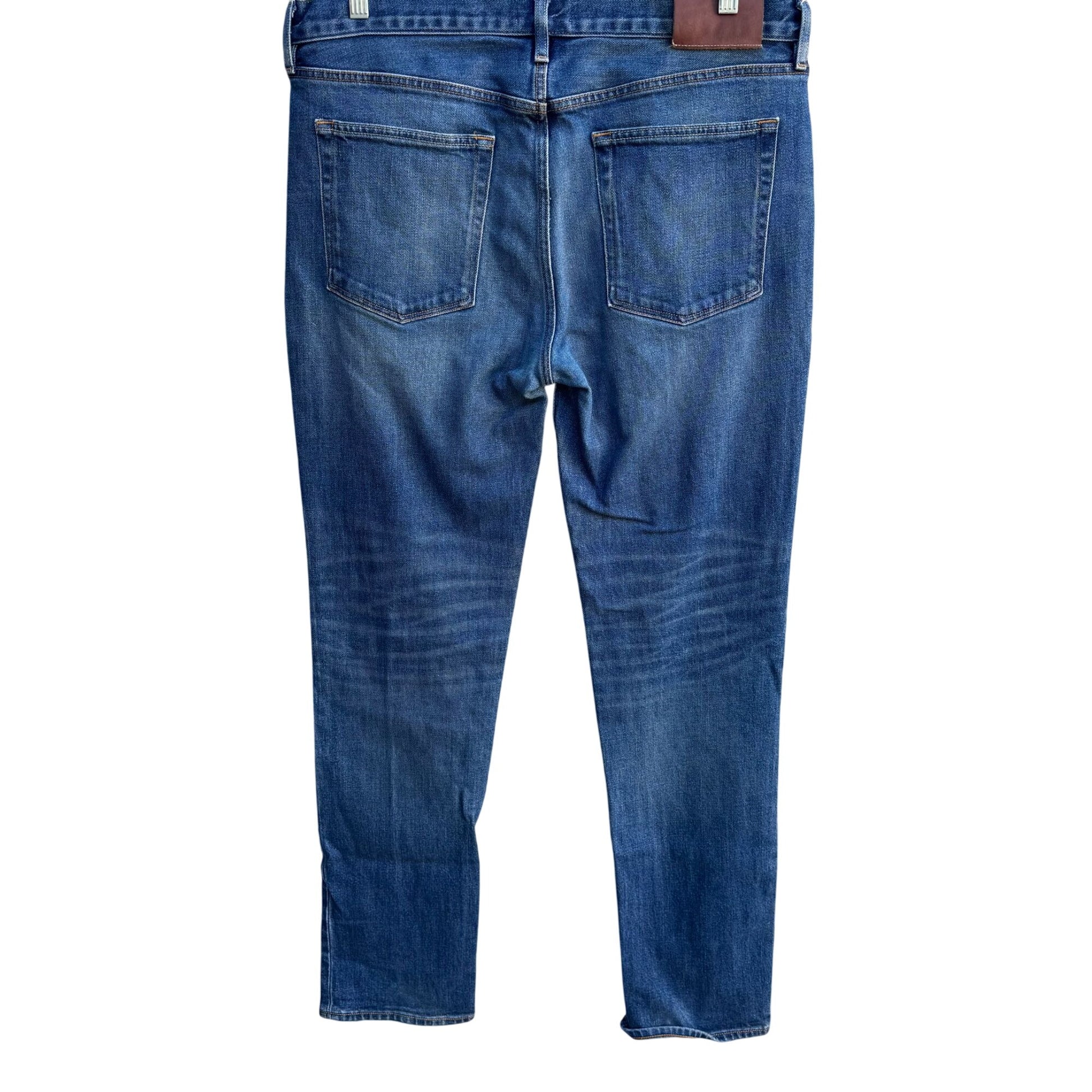 Buck Mason Standard Fit Blue Jeans 36 Made In USA Tapered Denim 12 Month Wash 36