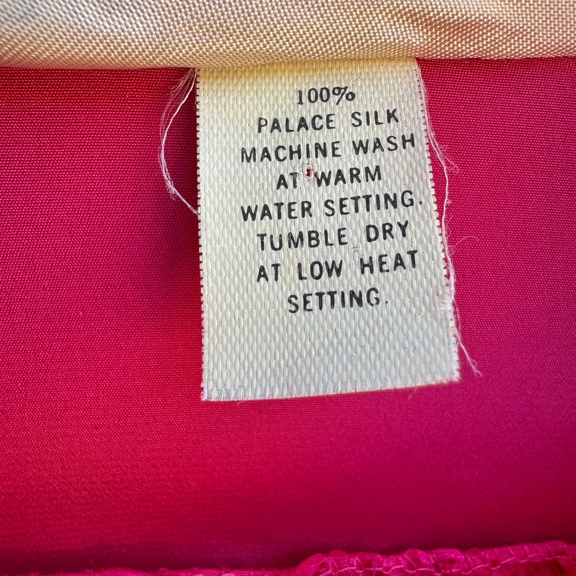 Marie-France Vintage Hot Pink Button-Up Palace Silk Roll Tab Sleeve Blouse 3XL