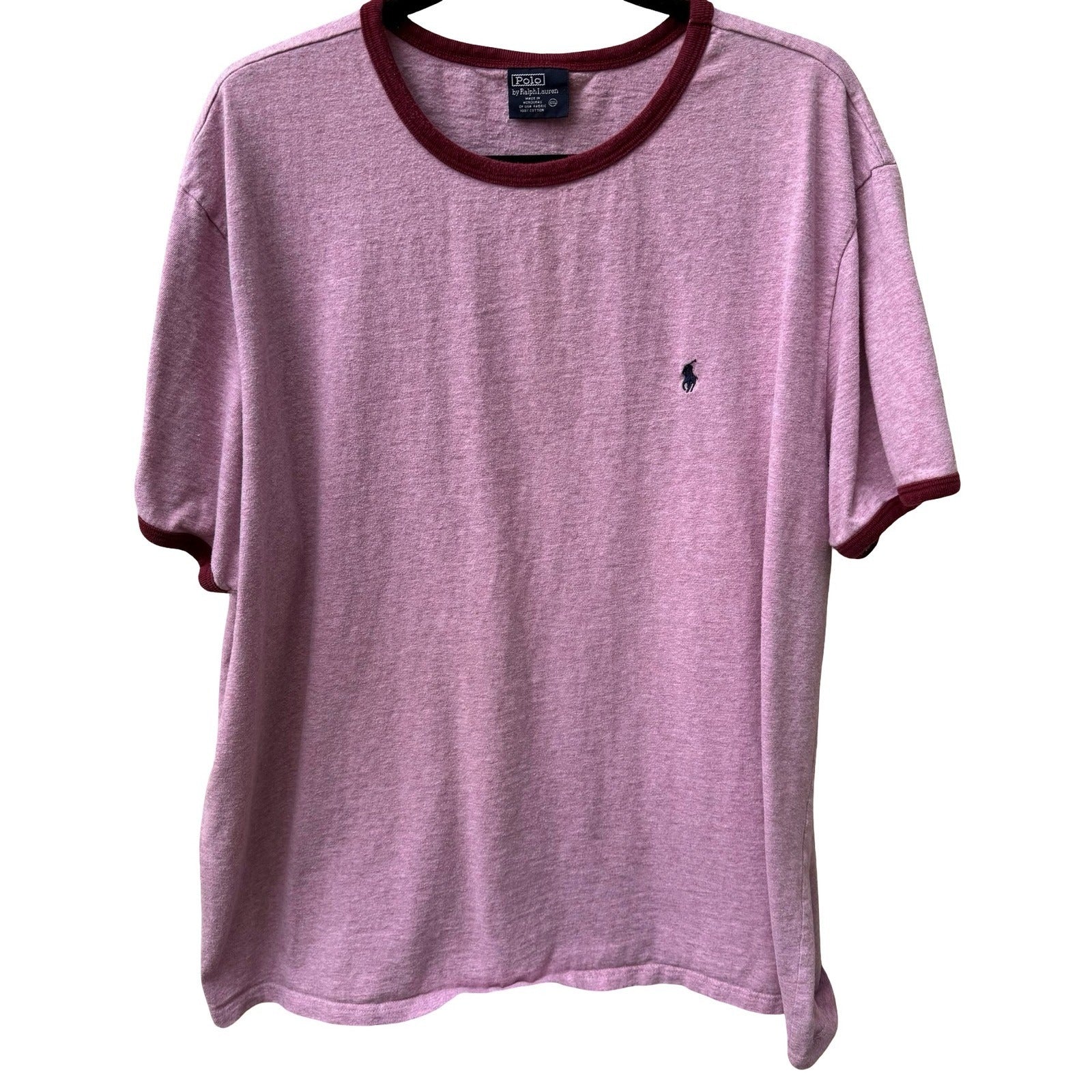 Polo Ralph Lauren Vintage 90s Sporty Preppy Ringer Pony Logo Tee Shirt Mens XXL