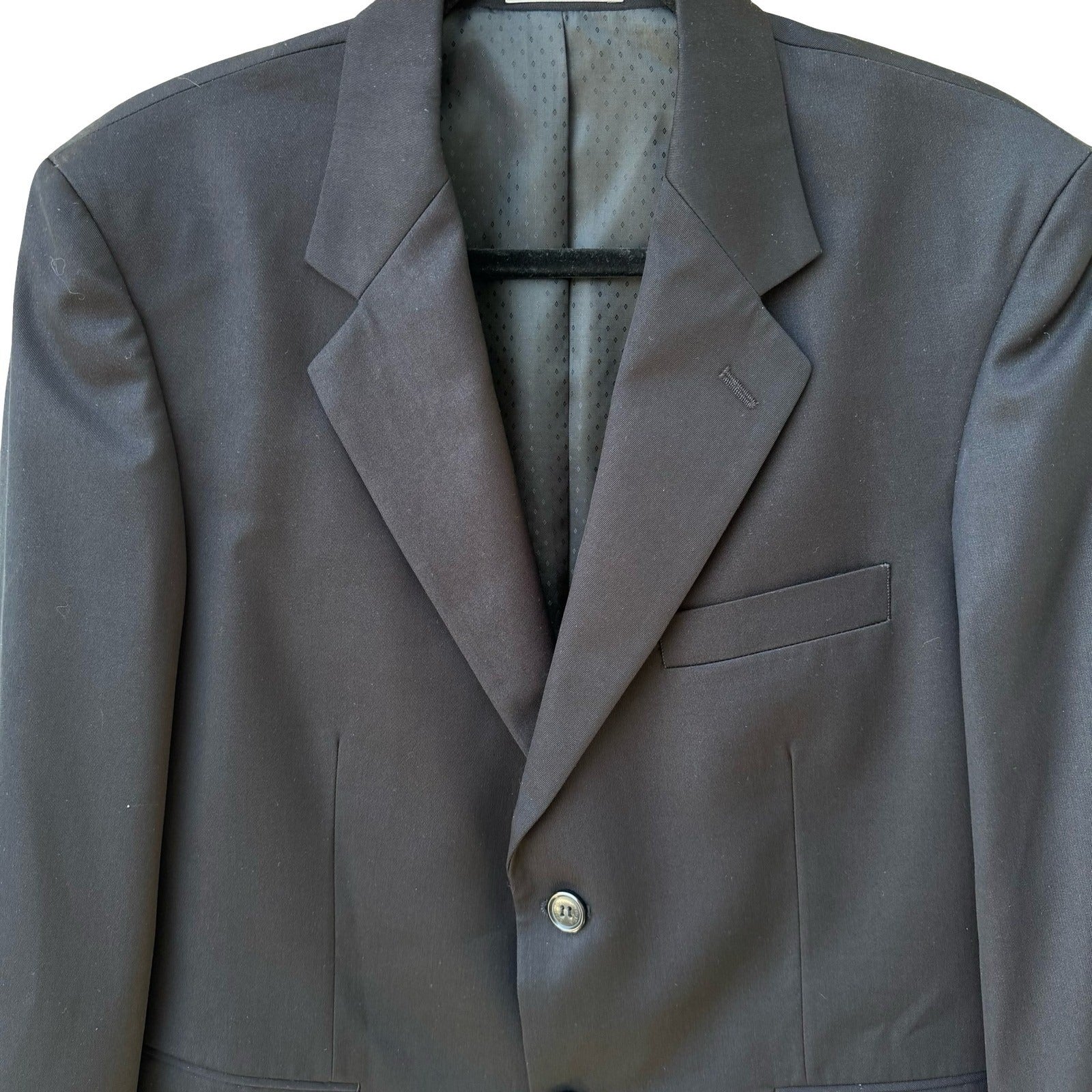 Spinoza Italian Mode Mens Navy Blue Two Button Blazer Jacket Professional Preppy