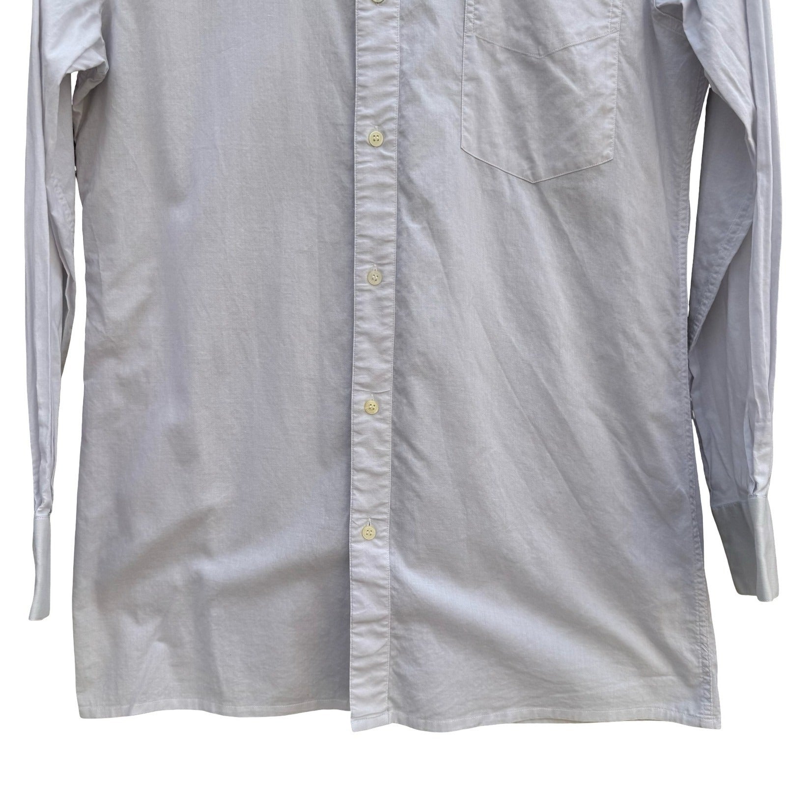 Ted Lapidus Paris Vintage Mens Long Sleeve Button Down Shirt Grey Collared L