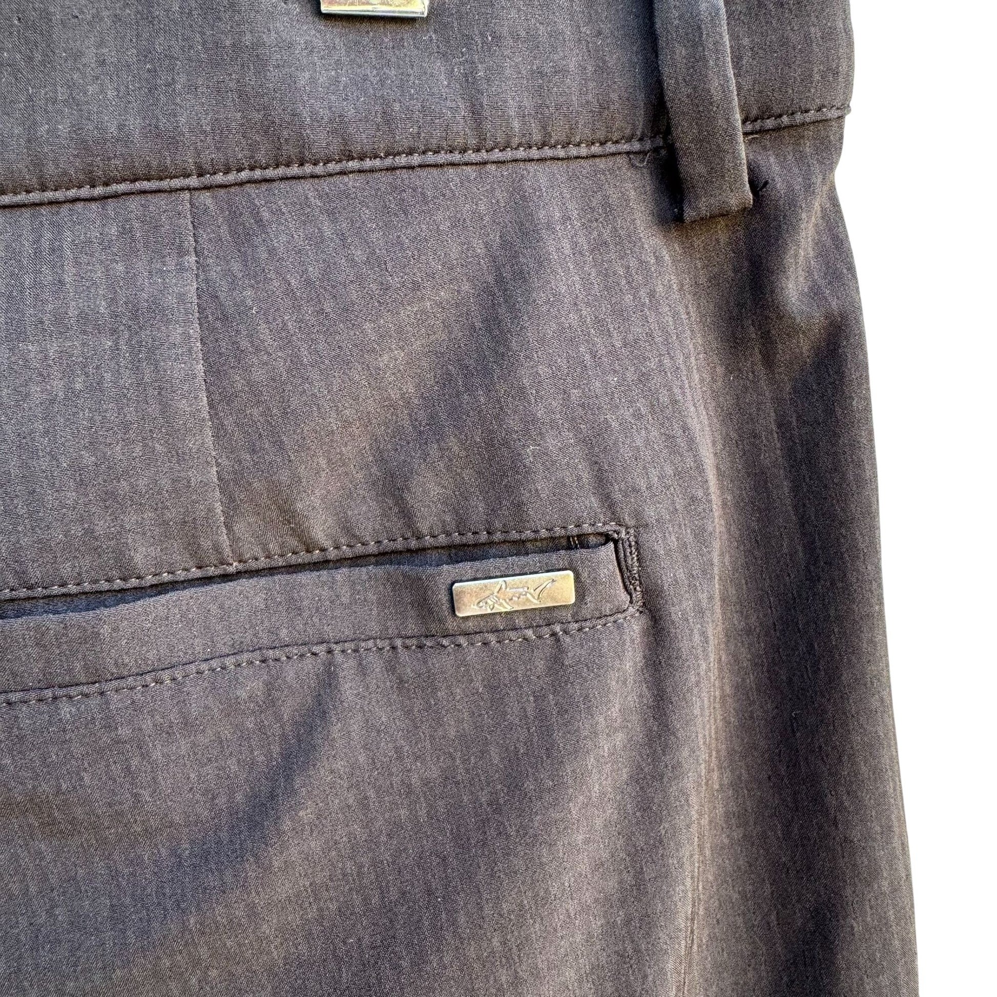 Greg Norman Mens Black Shark Lightweight Flat Front Microfiber Golf Shorts 38