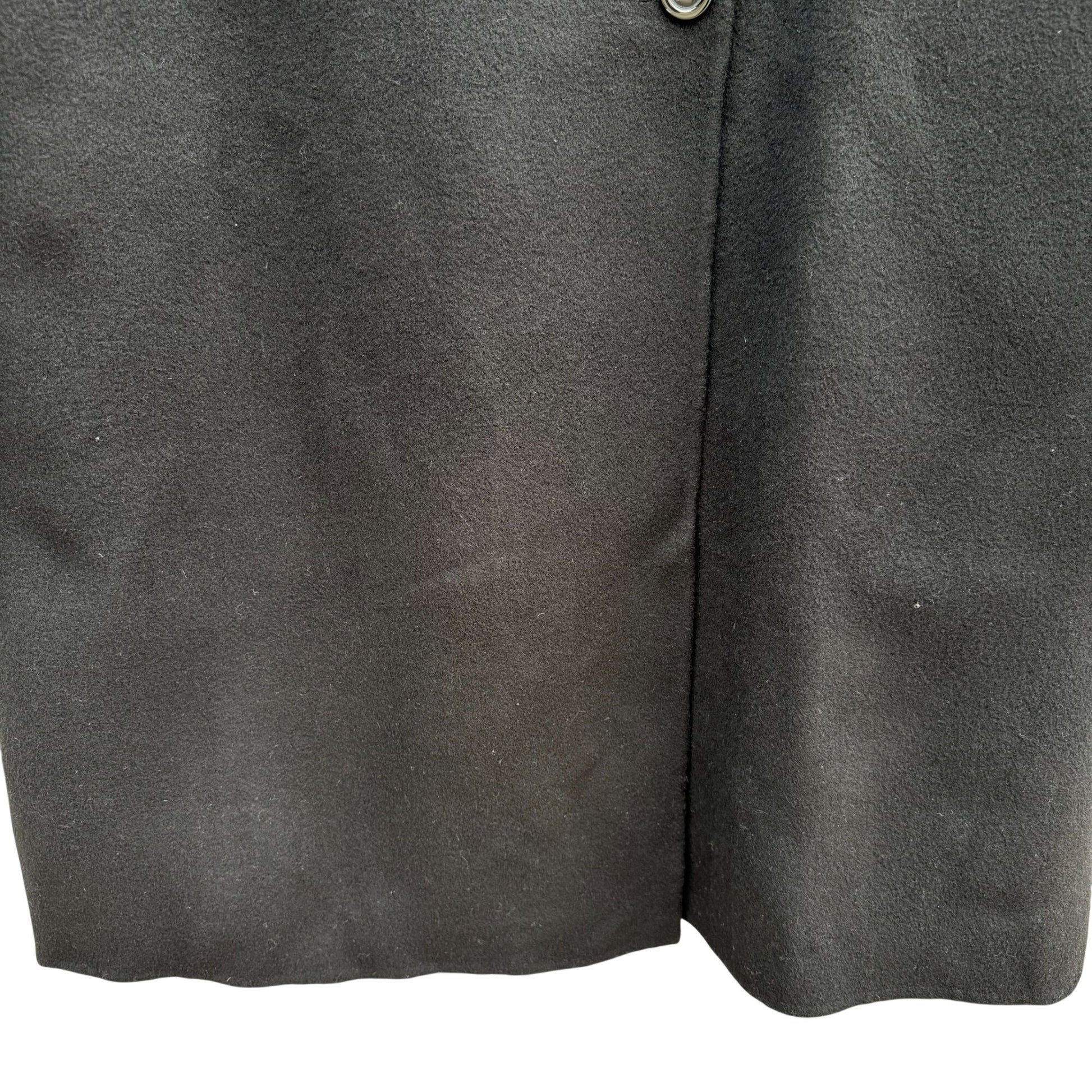 Bloomingdales Vintage Black Wool Cashmere Blend Womens Coat Peter Pan Collar 16
