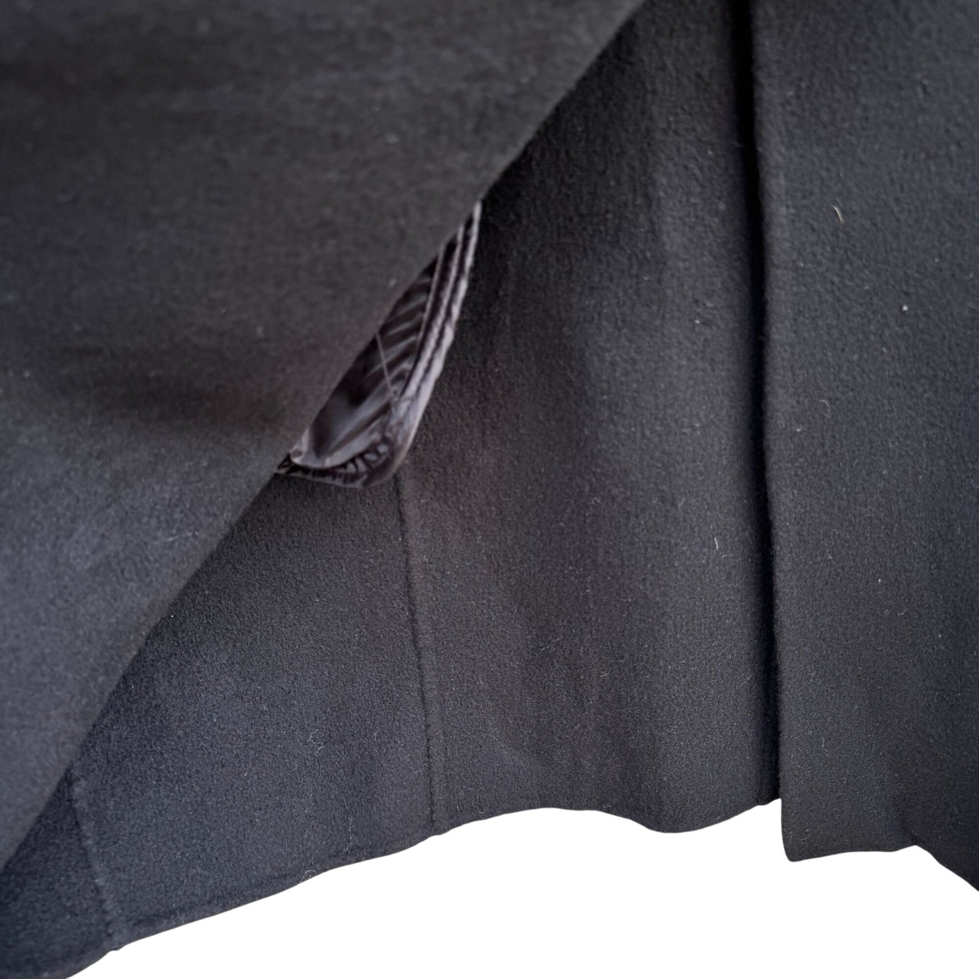 Bloomingdales Vintage Black Wool Cashmere Blend Womens Coat Peter Pan Collar 16