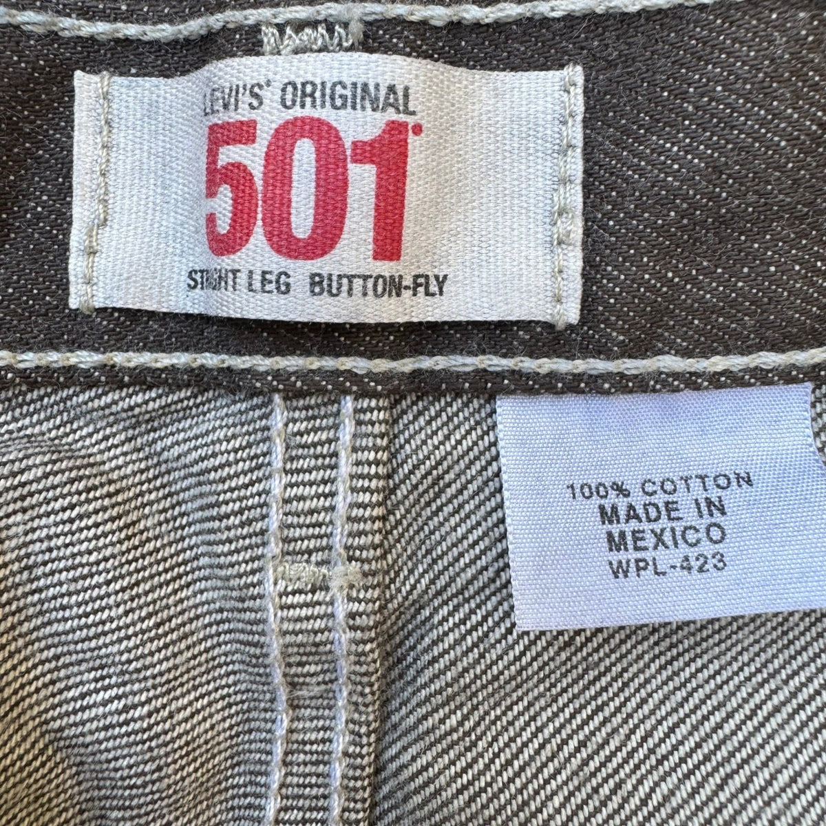 Levi's 501 WPL 423 Vintage Y2K Streetwear Jeans Mens Gray 34x30 Made In Mexico