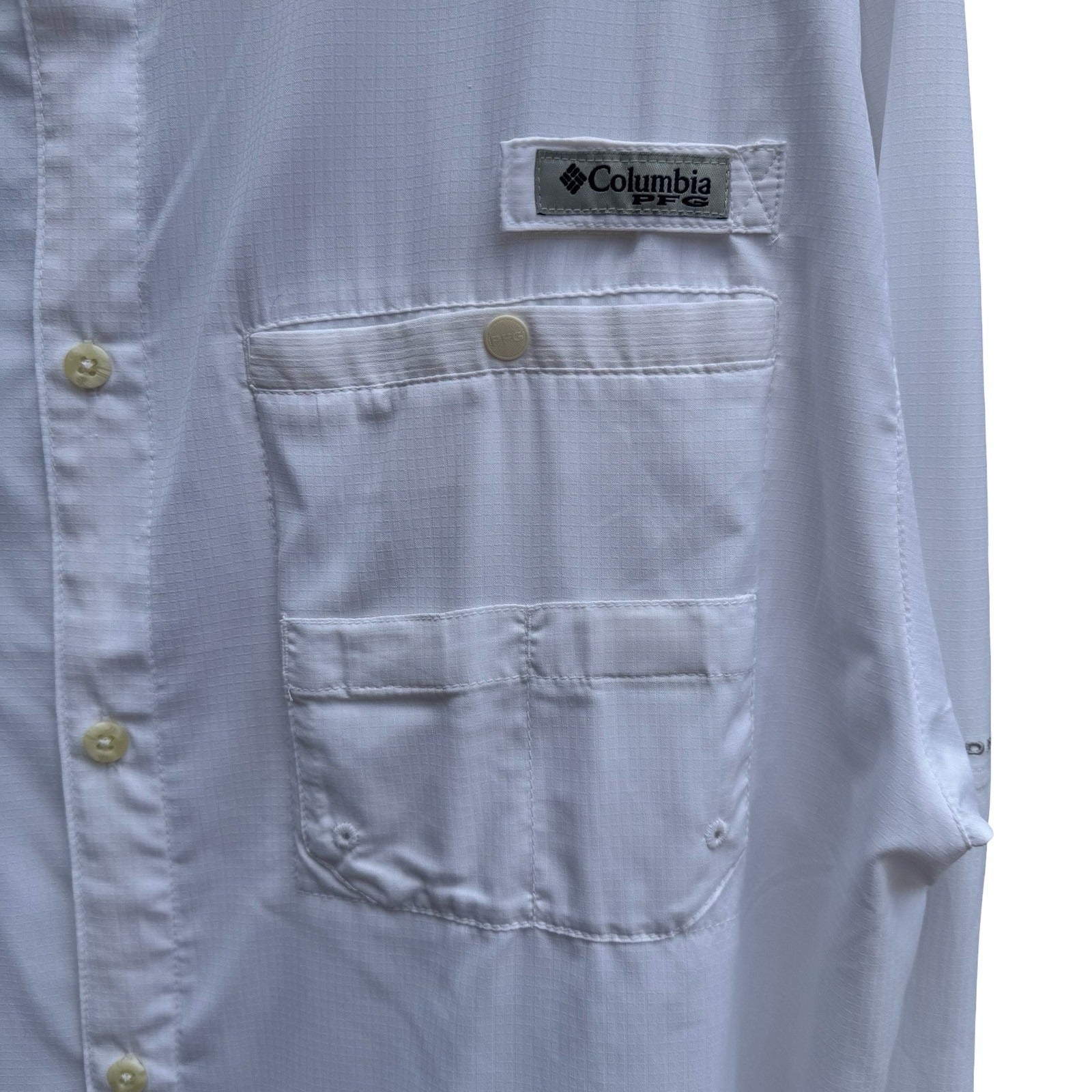 Columbia PFG Tamiami II Mens XL White Fishing Shirt Ventilated Ripstop Gorpcore