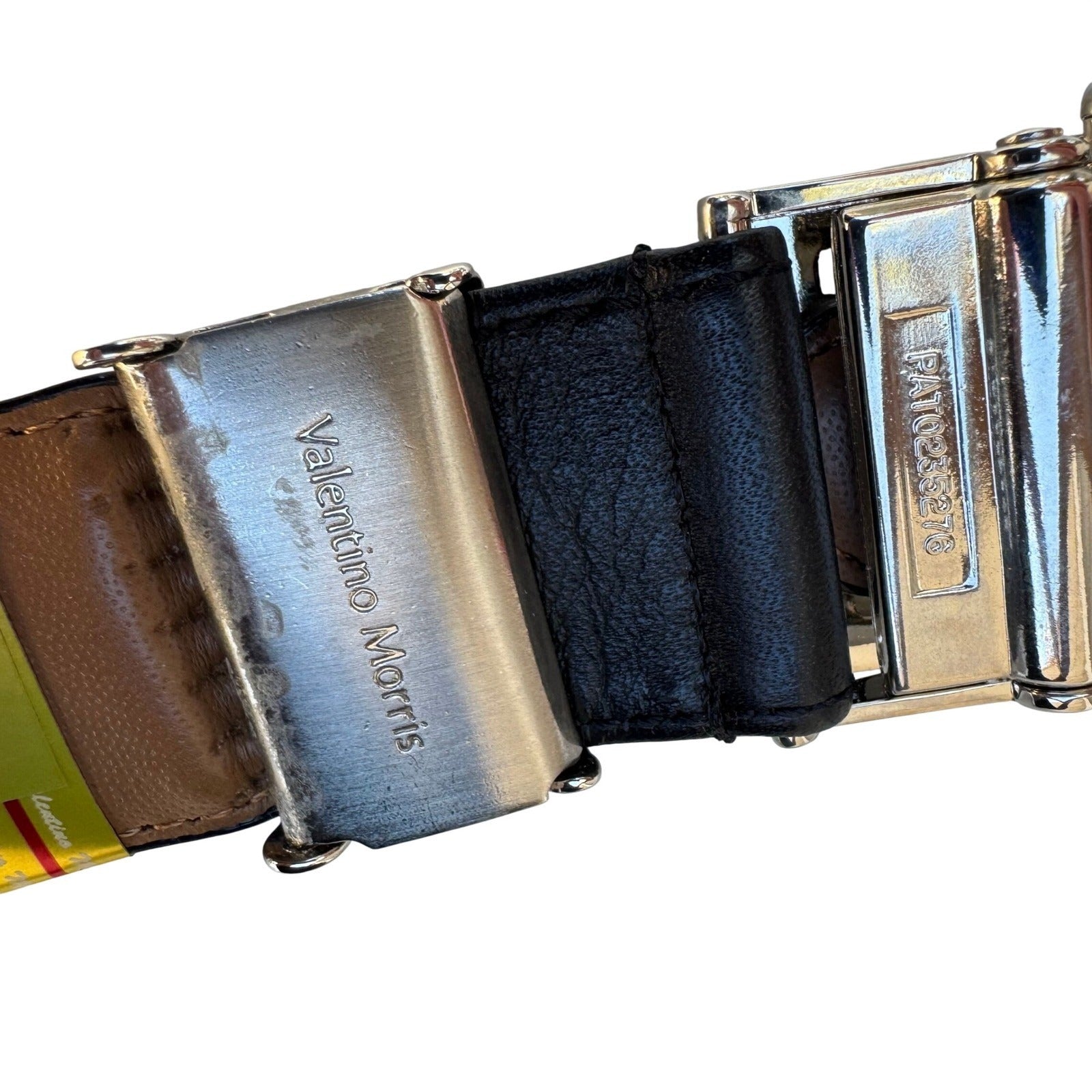 Valentino Morris Mens Black Leather Ratchet Belt Millennium-2000 Top Grain Italy