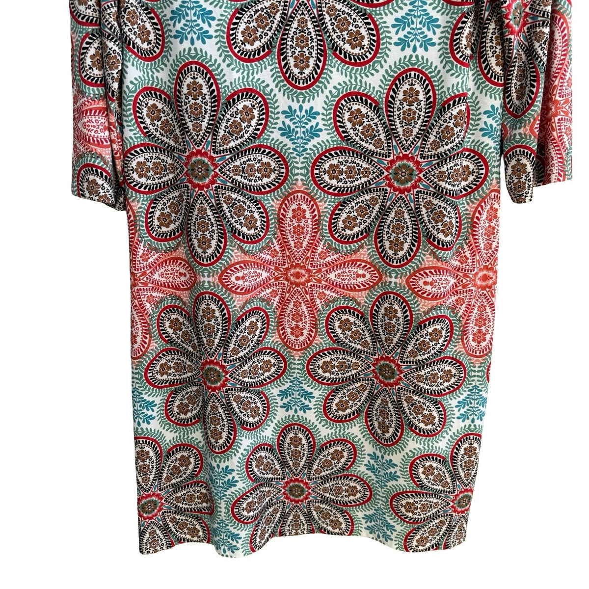 London Style Collection Mod Boho Psychedelic Floral Paisley Sheath Dress 12